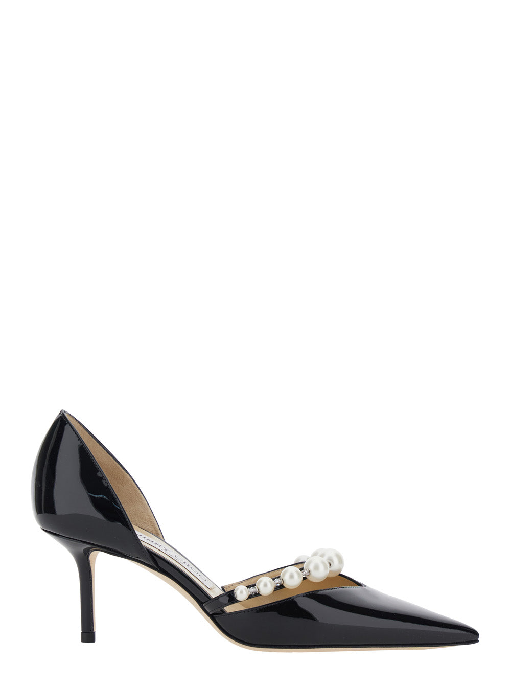 Jimmy Choo Women Pumps 'Aurelie' With High Stiletto Heel And Pearl Decoration In Black Leather For Women JIMMY CHOO