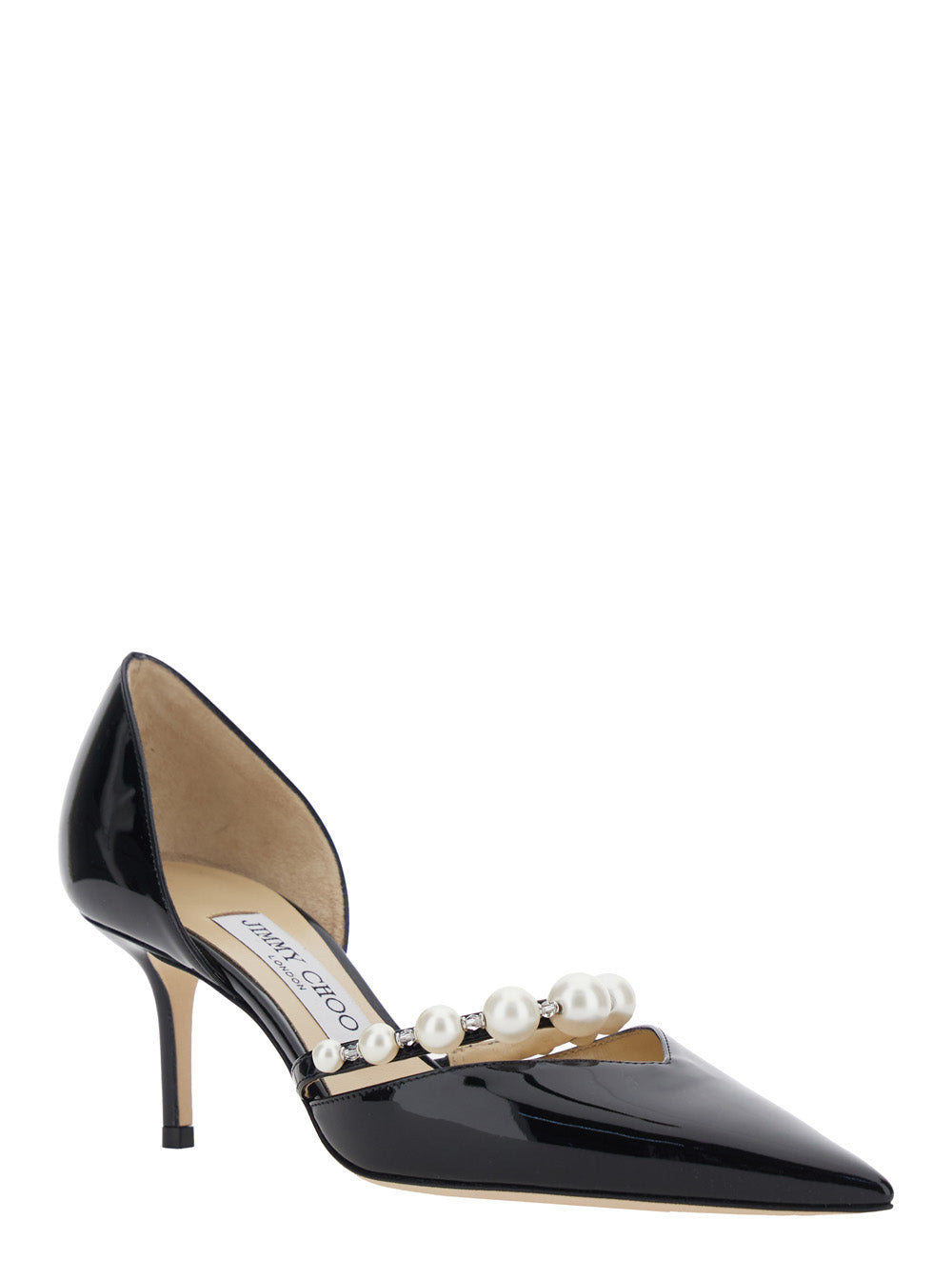 Jimmy Choo Women Pumps 'Aurelie' With High Stiletto Heel And Pearl Decoration In Black Leather For Women JIMMY CHOO