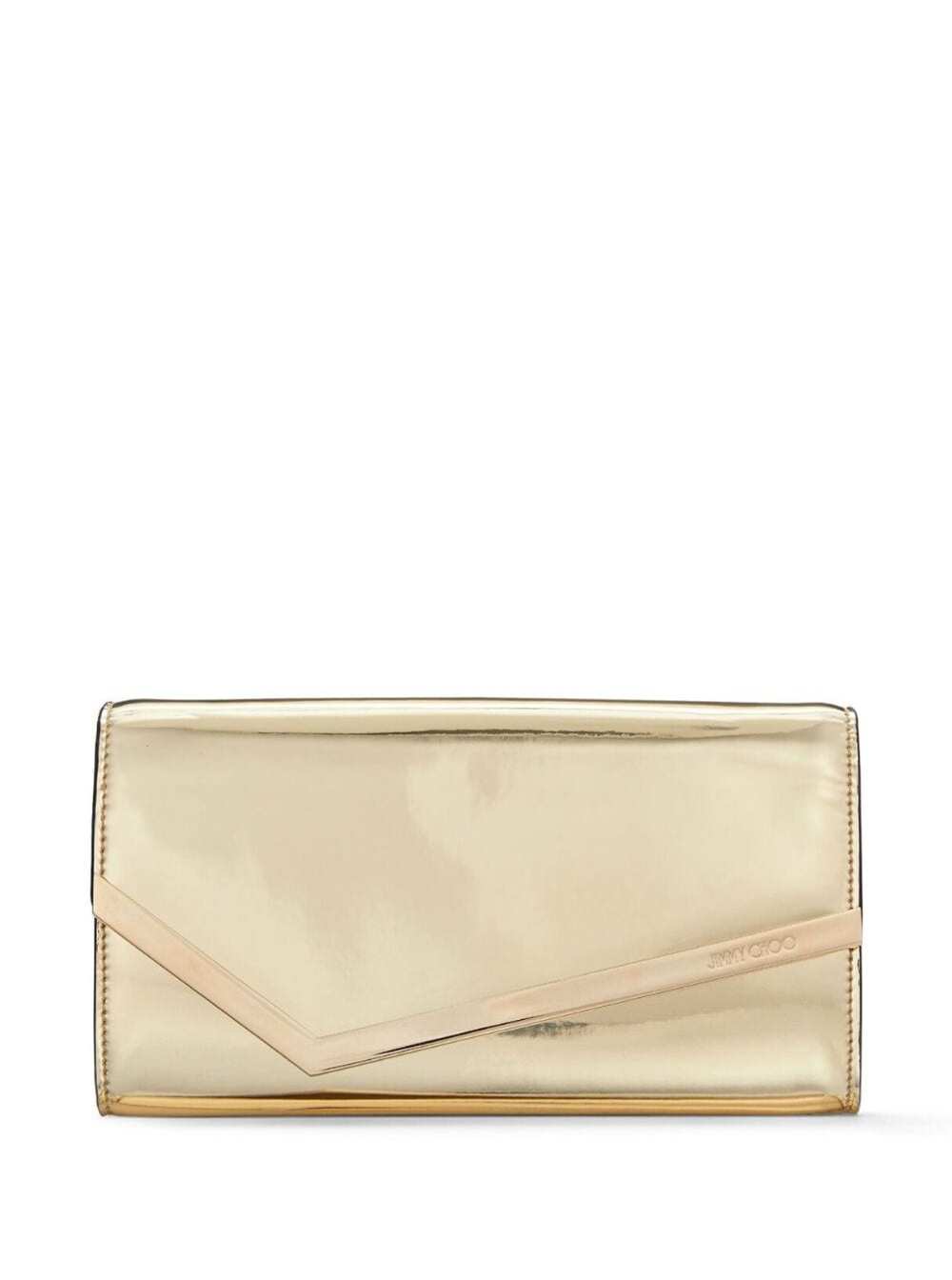 Jimmy Choo Women Clutch 'Emmie' In Envelope With Logo Lettering On The Front And Chain Strap In Blend Leather And Tech Fabric For Women JIMMY CHOO