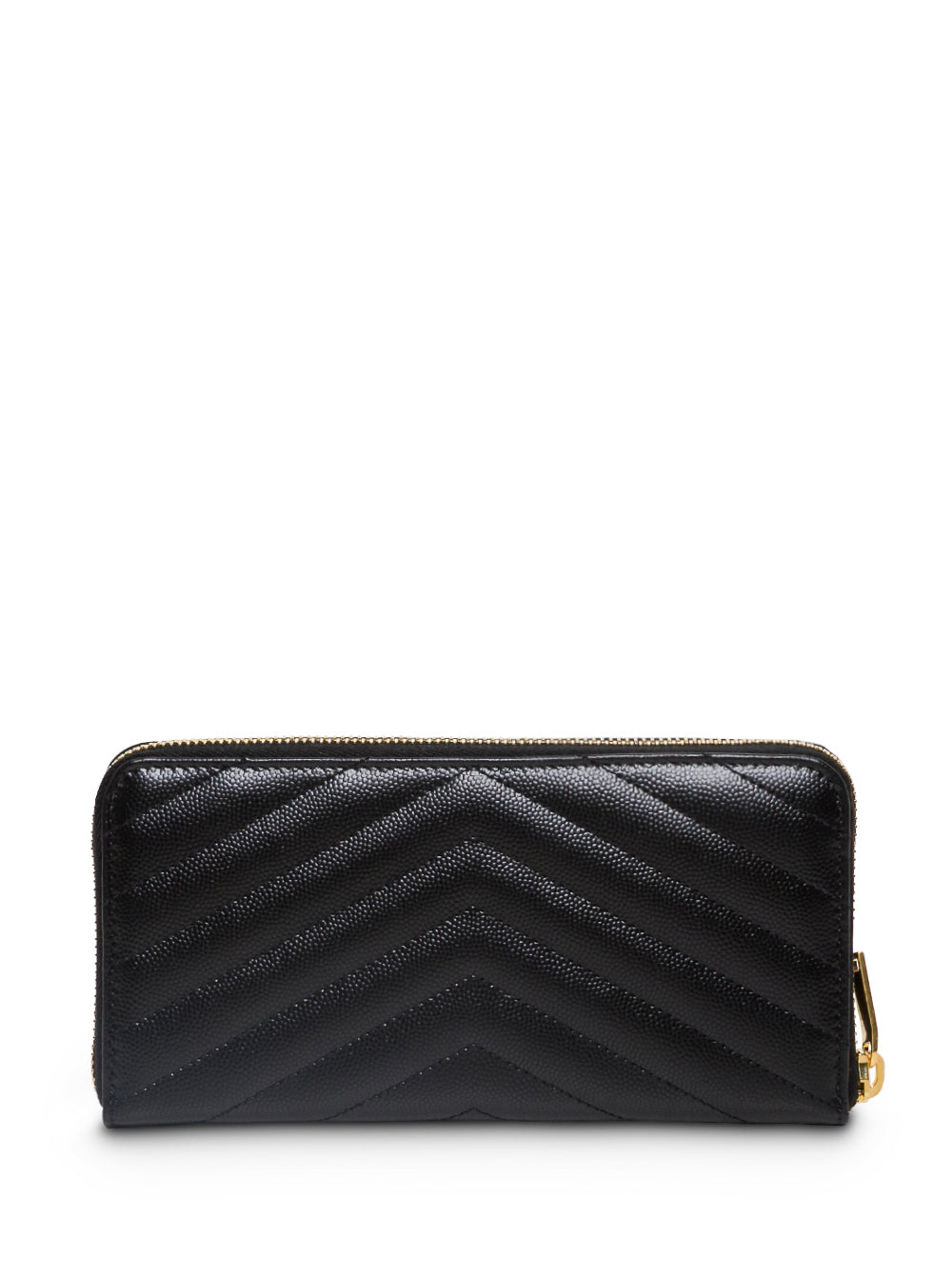 Saint Laurent Women Wallet 'Monogram' In Black Chevron Leather For Women SAINT LAURENT