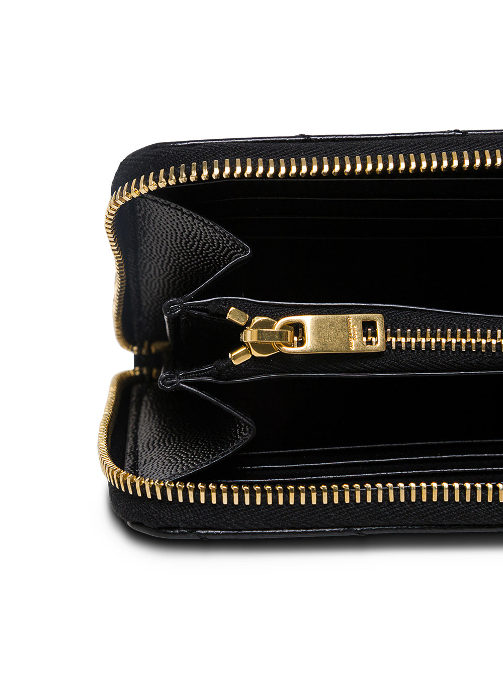 Saint Laurent Women Wallet 'Monogram' In Black Chevron Leather For Women SAINT LAURENT