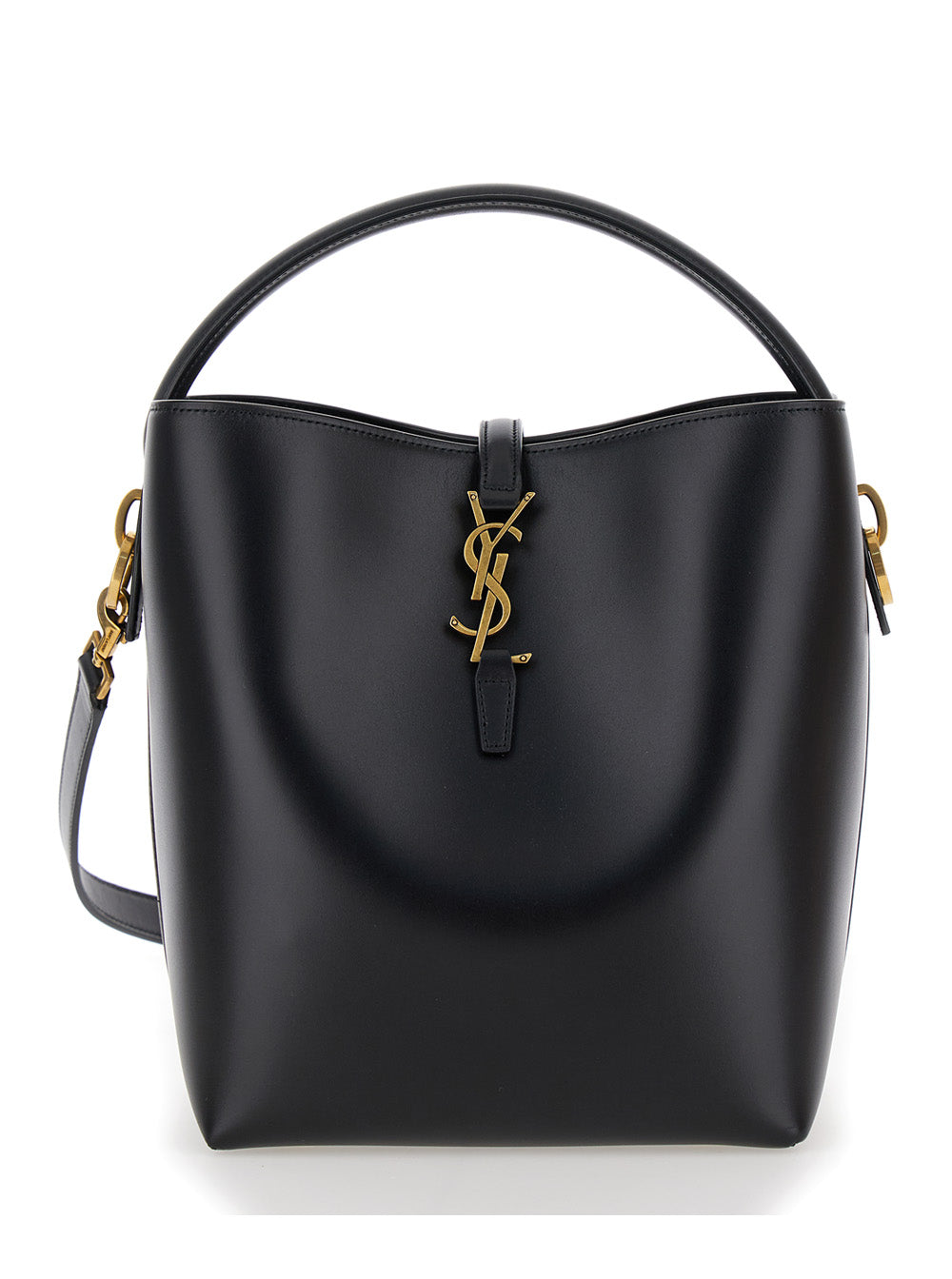 Saint Laurent Women Bucket Bag 'Le 37' With Cassandre Closure In Smooth Black Leather For Women SAINT LAURENT