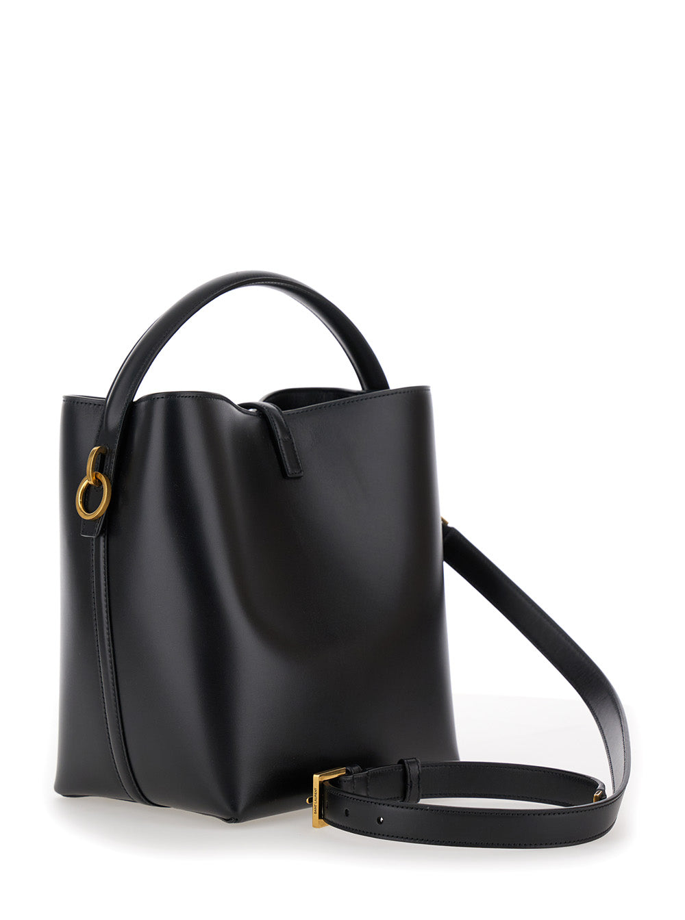Saint Laurent Women Bucket Bag 'Le 37' With Cassandre Closure In Smooth Black Leather For Women SAINT LAURENT