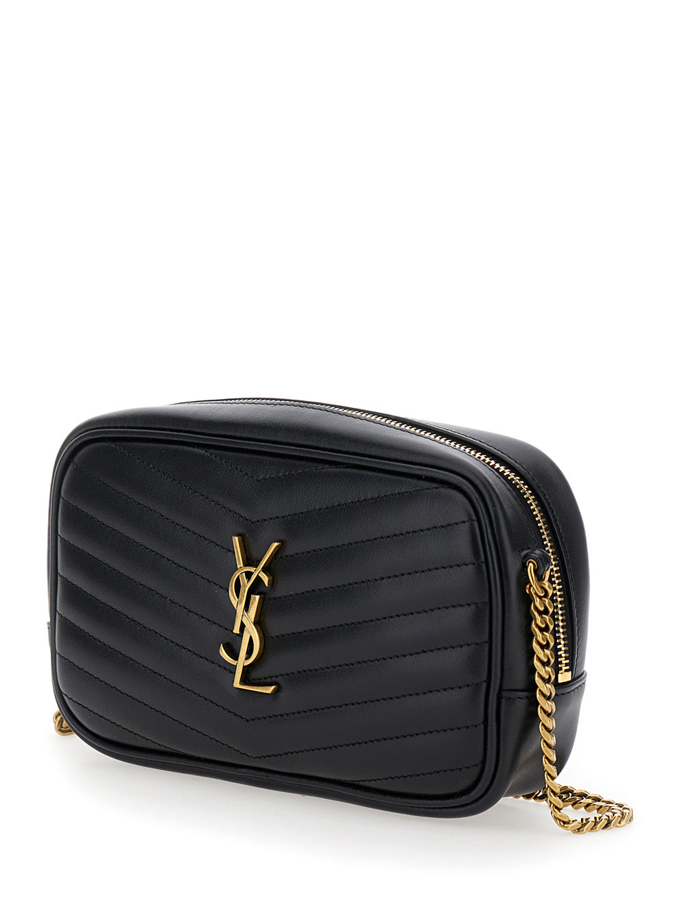 Saint Laurent Women Crossbody Bag 'Lou Mini' With Cassandre Detail In Black Quilted Leather For Women SAINT LAURENT
