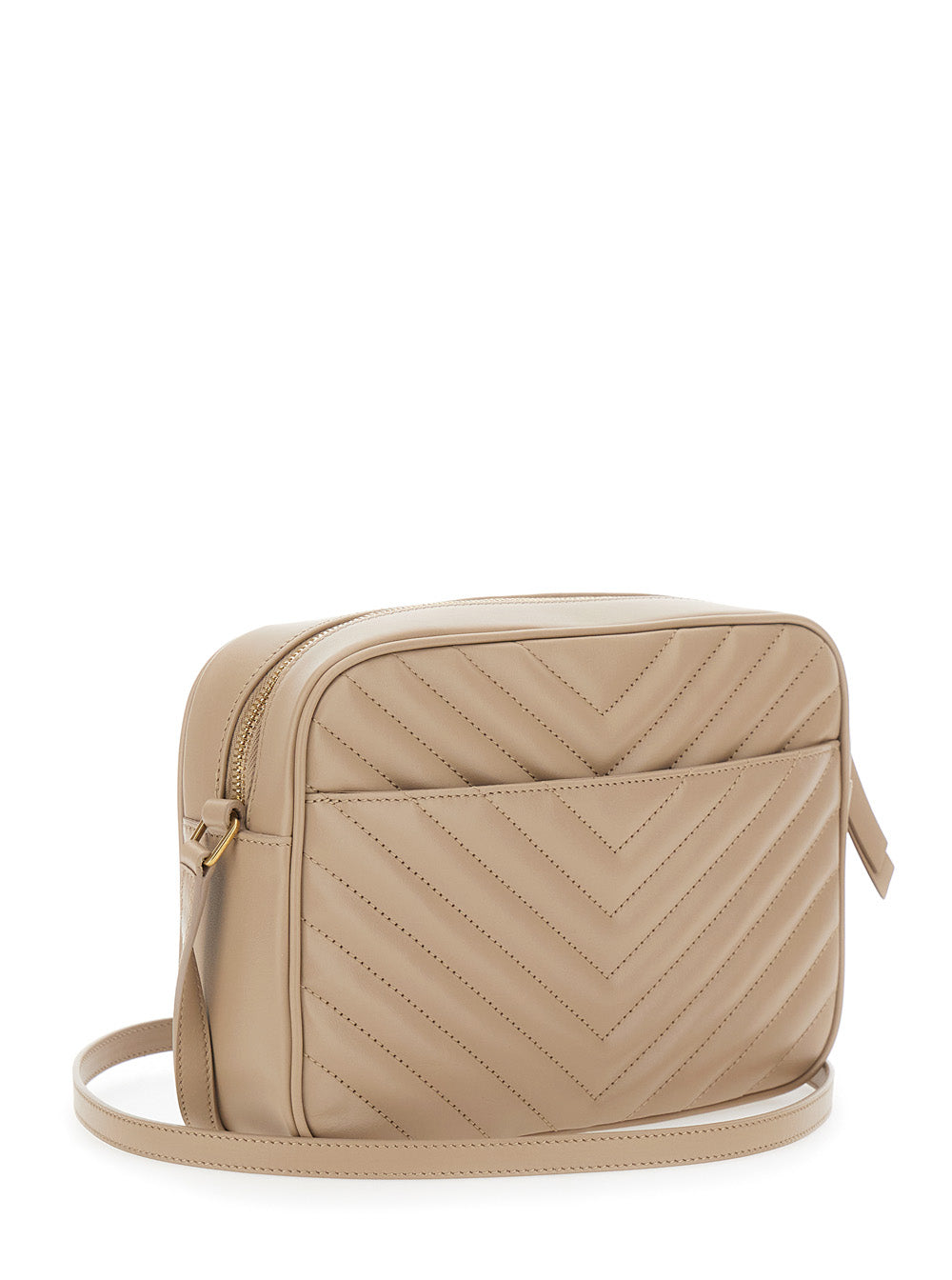 Saint Laurent Women Crossbody Bag 'Lou' With Cassandre In Quilted Beige Leather SAINT LAURENT