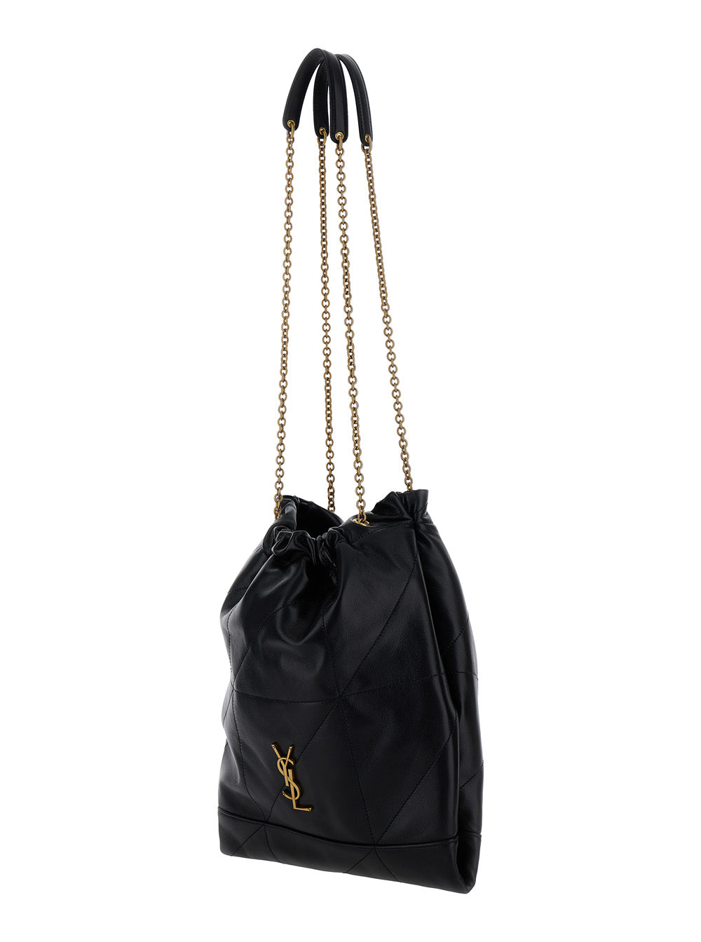 Saint Laurent Women Crossbody Bag 'Jamie 4.3 Pochon' With Cassandre Plate On Front In Black Leather For Women SAINT LAURENT