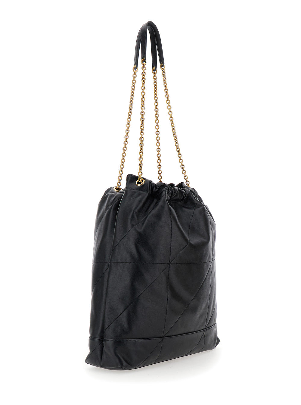 Saint Laurent Women Crossbody Bag 'Jamie' With Two Top Handles With Chain And Cassandre Plate On The Front In Black Leather For Women SAINT LAURENT