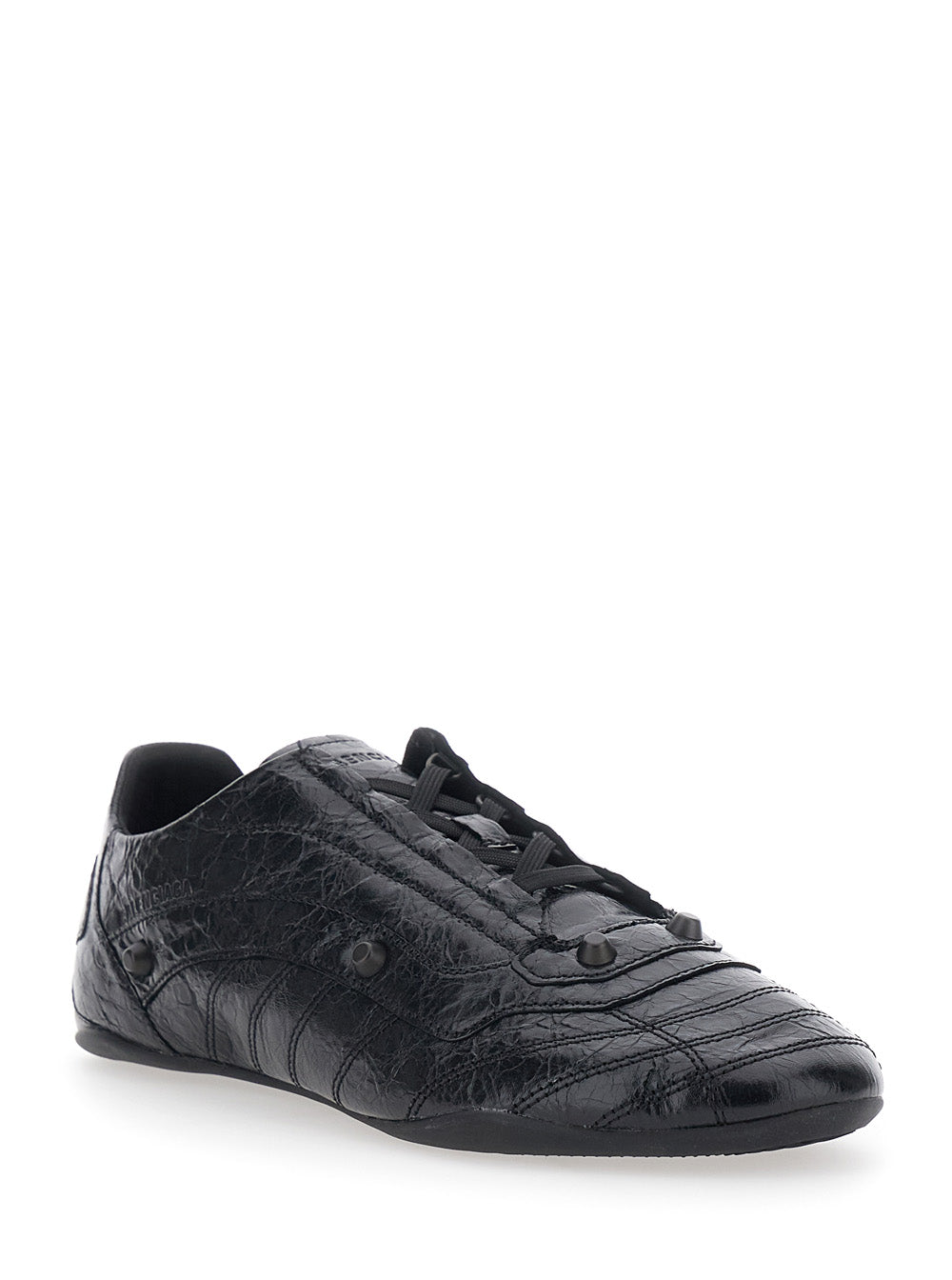 Balenciaga Men 'City' Black Sneakers With All-Over Applied Studs In Leather For Men BALENCIAGA