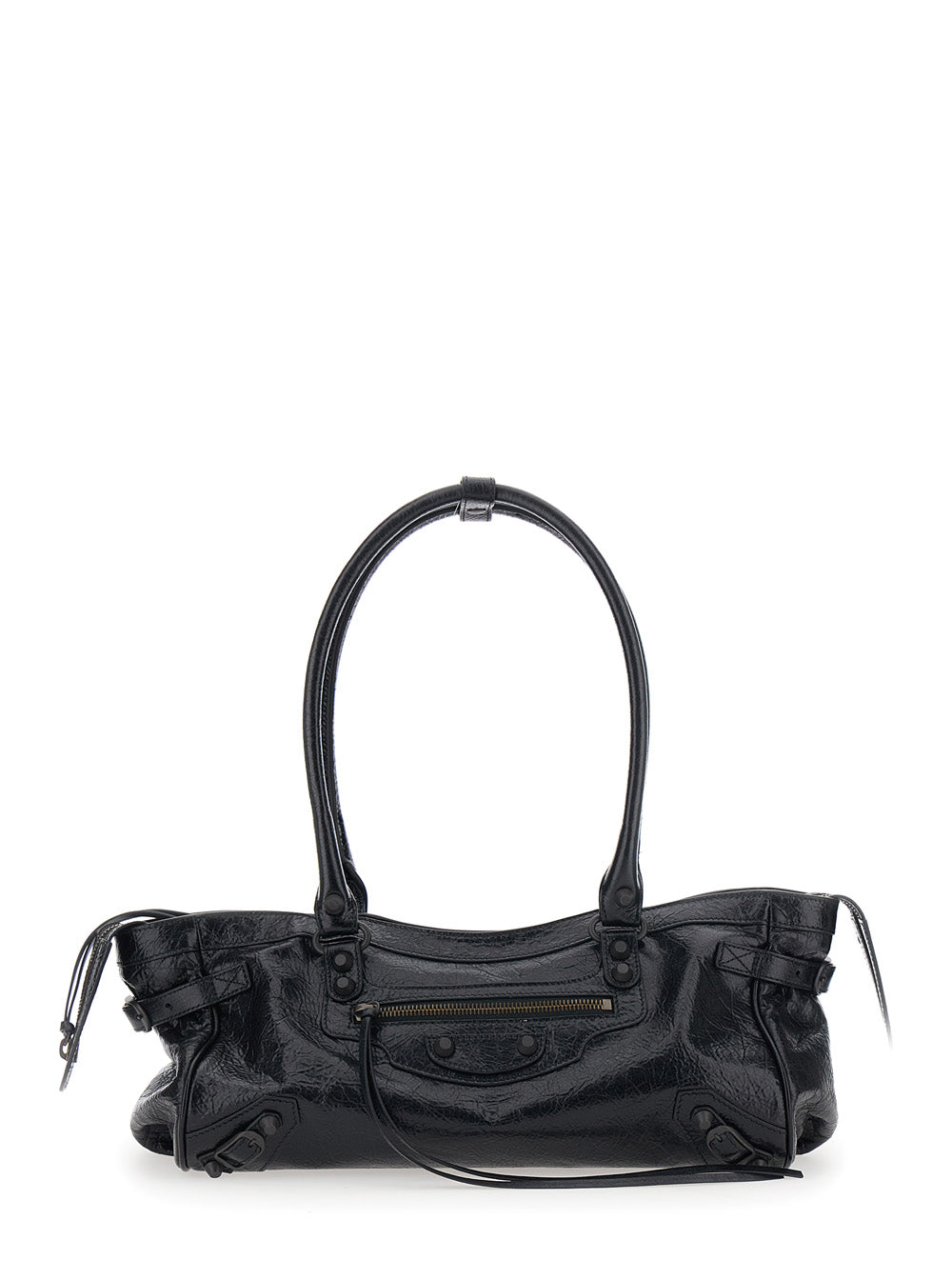 Balenciaga Women 'Le City East West' Black Shoulder Bag With Two Top Handles And Zip Closure In  Leather For Women BALENCIAGA