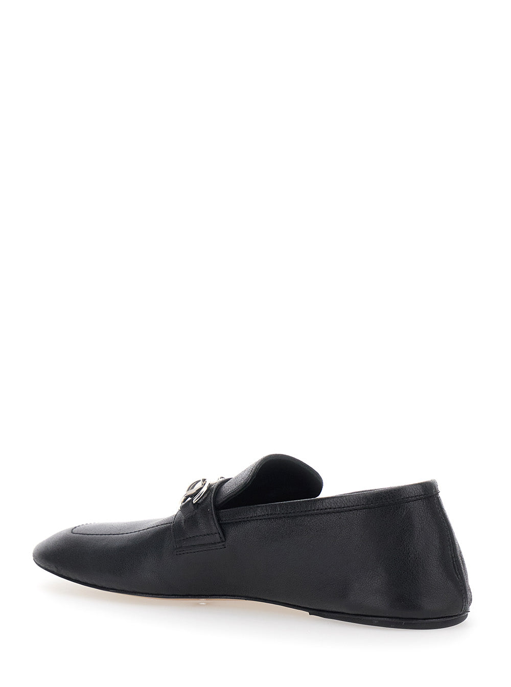 Gucci Women 'Ragazzo' Black Loafers With Square Toe And Horsebit On The Front In Leather For Women GUCCI