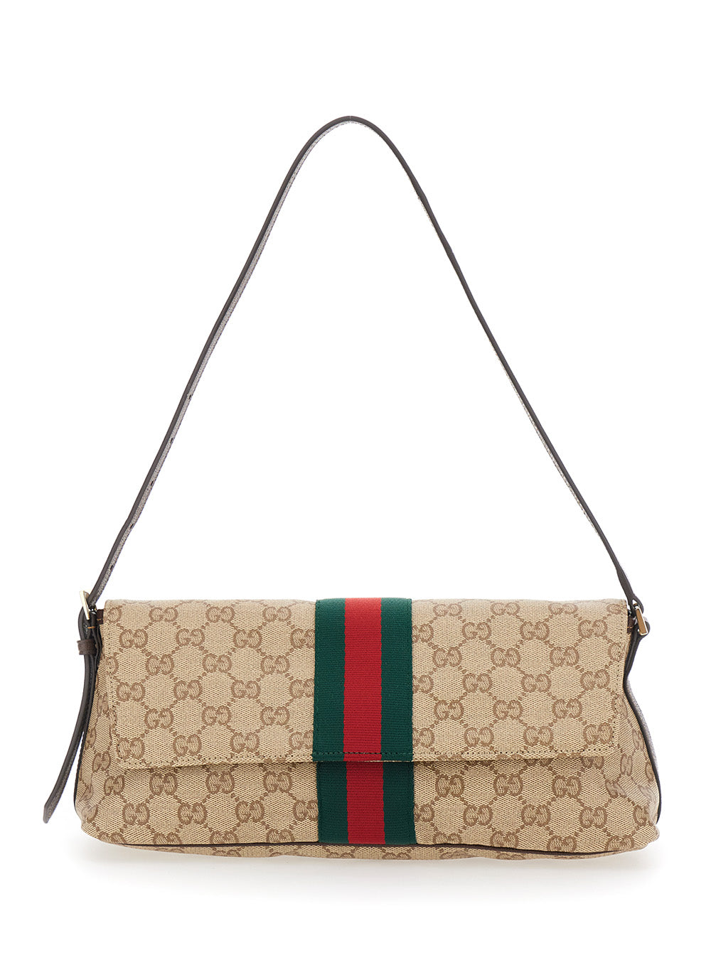 Gucci Women 'Madison' Beige Medium Shoulder Bag With Web Stripe In Gg Canvas For Women GUCCI