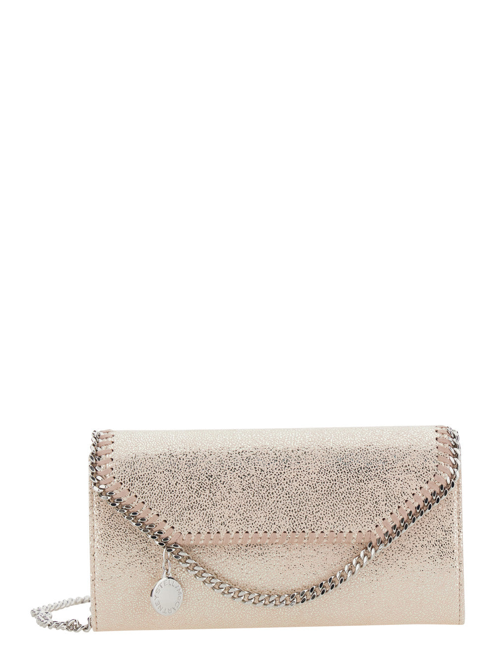 Stella Mccartney Women Falabella Wallet With Eco Shiny Chain In Pink Polyester For Women STELLA MCCARTNEY