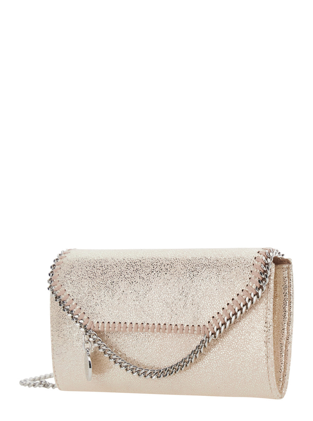Stella Mccartney Women Falabella Wallet With Eco Shiny Chain In Pink Polyester For Women STELLA MCCARTNEY