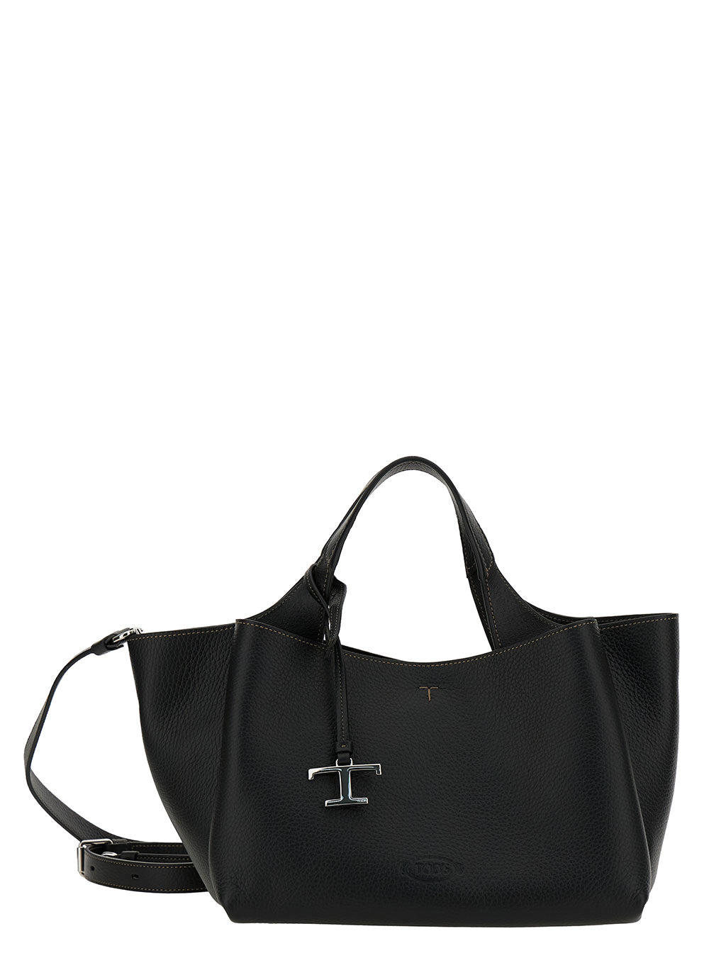 Tod's Women Handbag 'T Timeless' With Embossed Logo In Black Garnet Leather For Women TOD'S