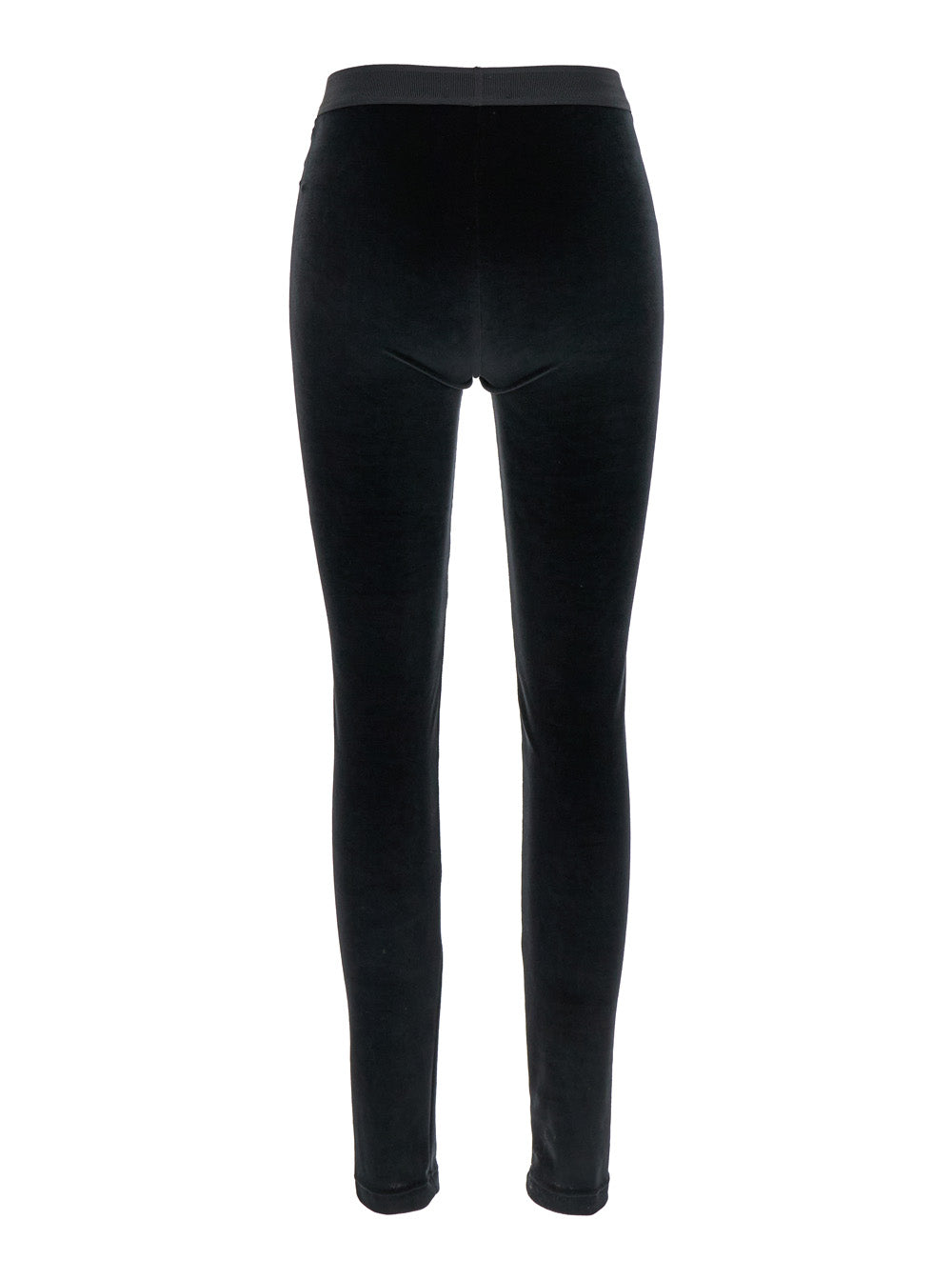 Tom Ford Women Leggings With Elasticized Waist And Velvet Logo Lettering Black Women TOM FORD
