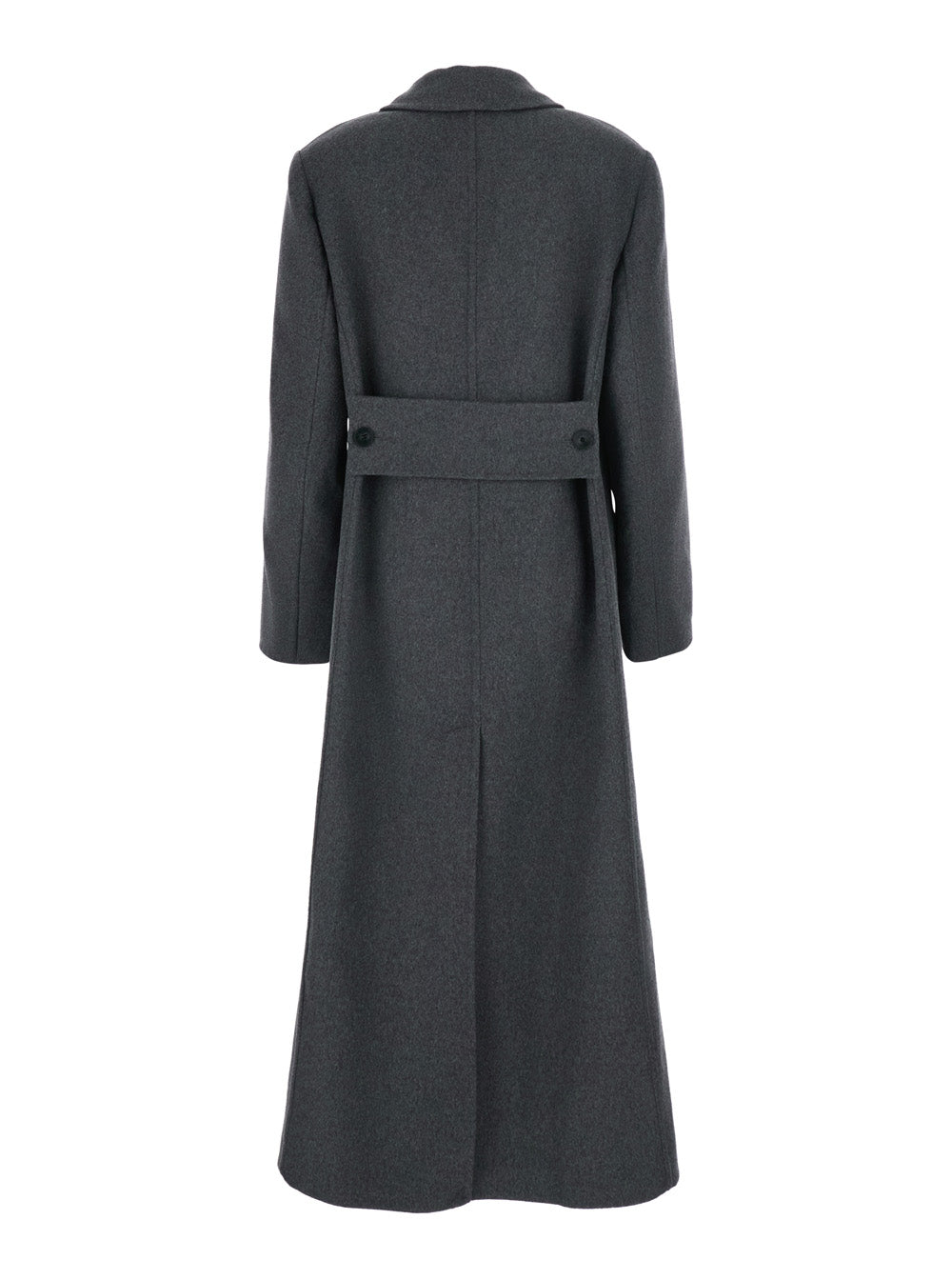 Victoria Beckham Women Double Faced Overcoat With Notched Collar And Long Sleeves In Gray Wool And Cashmere For Women VICTORIA BECKHAM