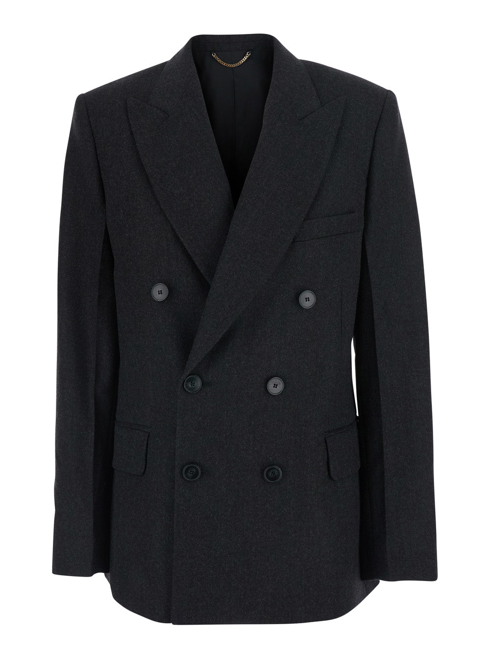 Victoria Beckham Women Beatrice Jacket With Notched Revers Collar And Long Sleeves In Grey Wool For Women VICTORIA BECKHAM