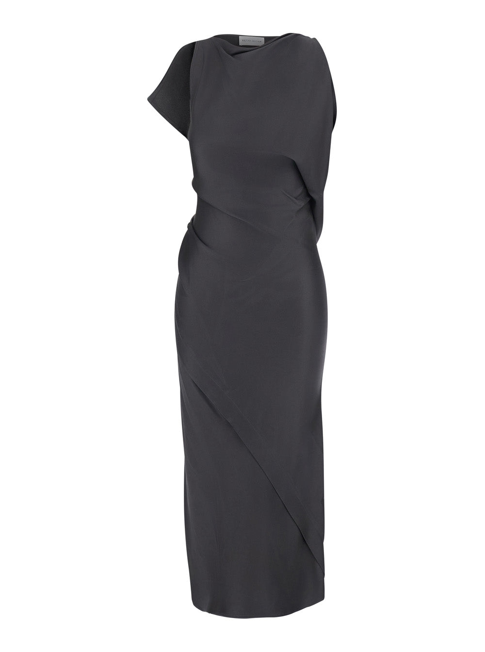 Victoria Beckham Women Long Sleeveless Dress With Draping In Acetate And Viscose Brown Women VICTORIA BECKHAM