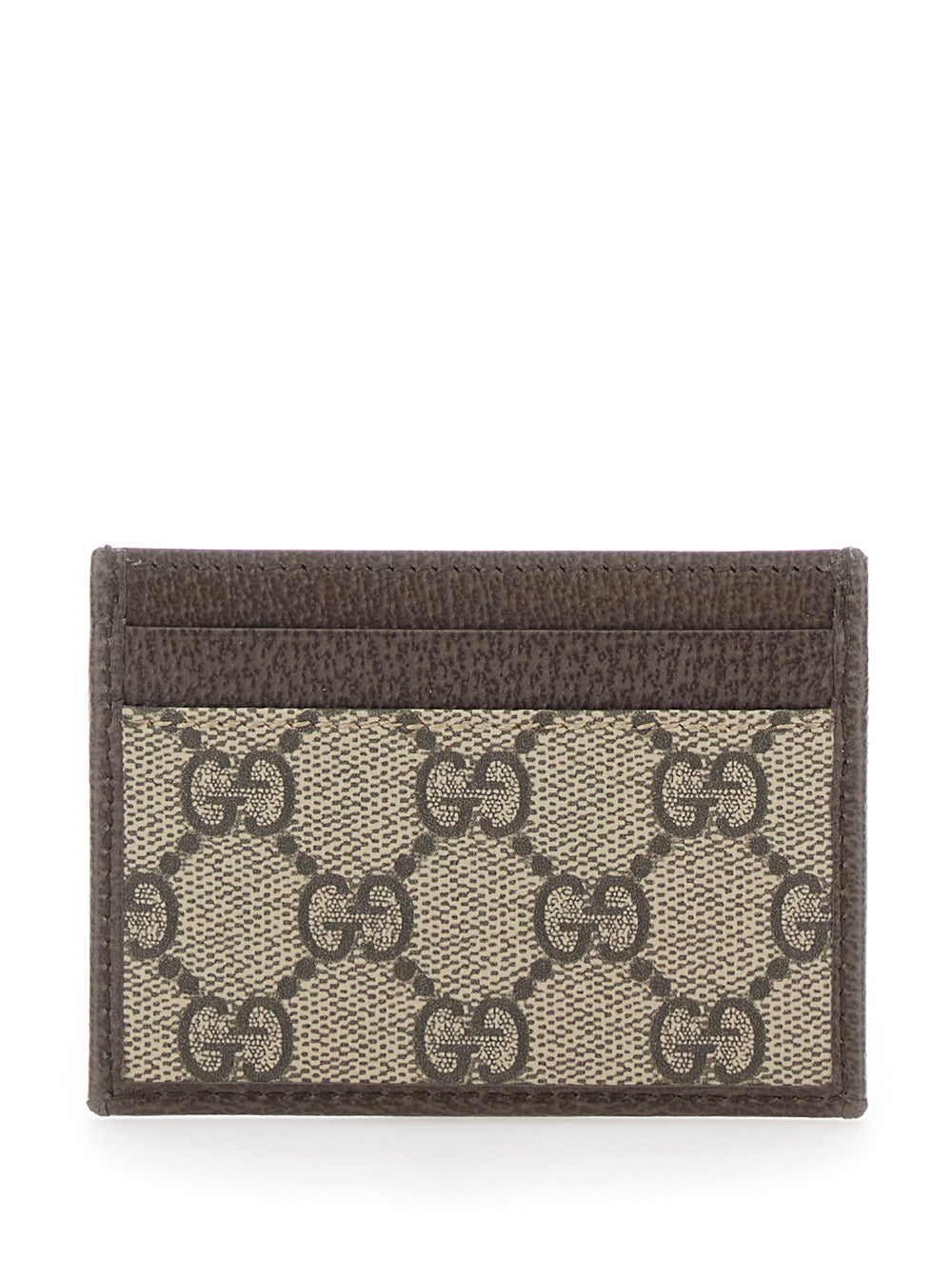 Gucci Women Card Holder 'Ophidia' With Web Detail In Beige Leather For Women GUCCI