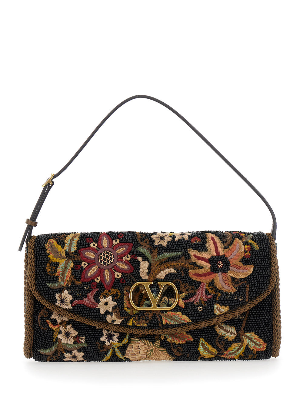 Valentino Garavani Women Shoulder Bag With Vlogo Plaque On The Front And Multicolor Floral Embroidery For Women VALENTINO GARAVANI