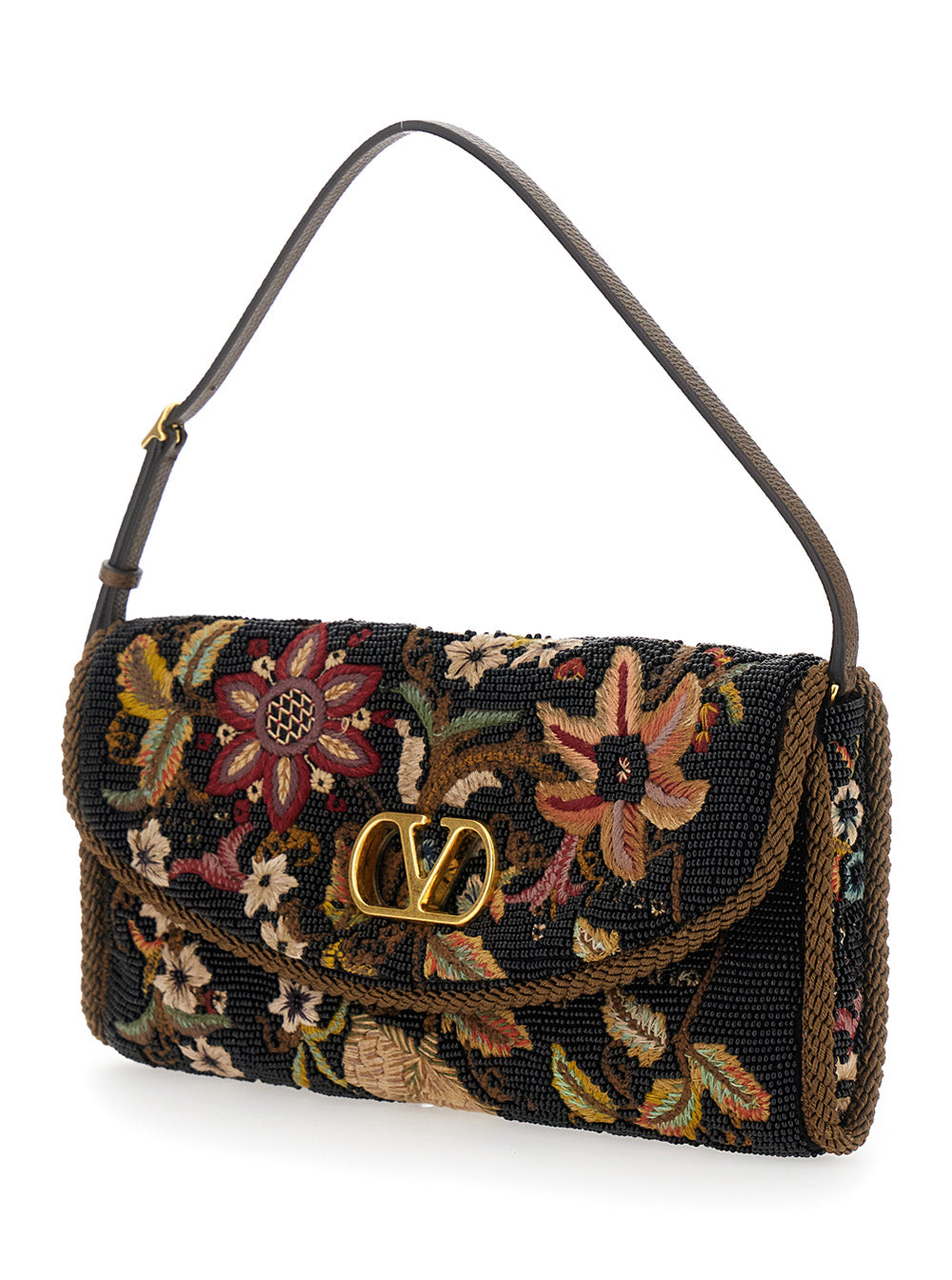 Valentino Garavani Women Shoulder Bag With Vlogo Plaque On The Front And Multicolor Floral Embroidery For Women VALENTINO GARAVANI
