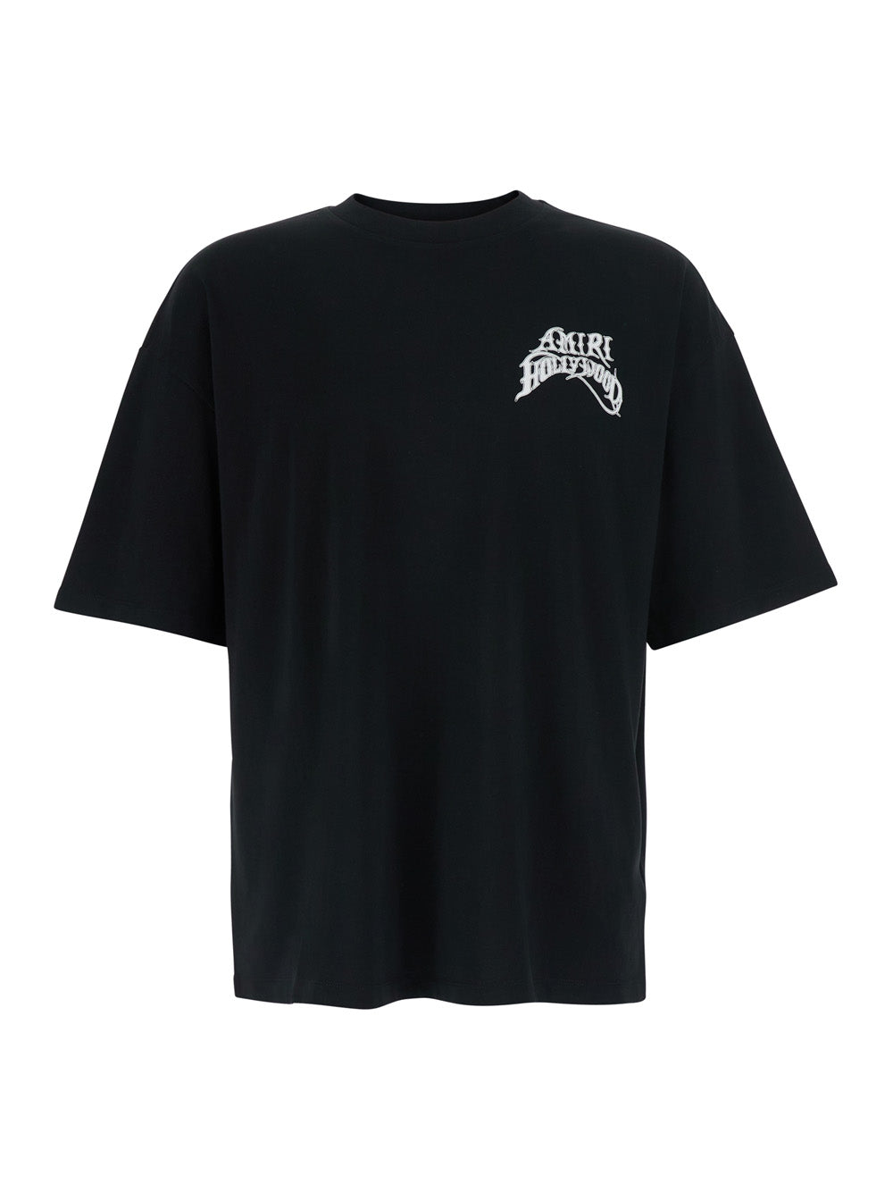 Amiri Men Black T-Shirt With Round Neck And Logo On The Front In Cotton For Men AMIRI