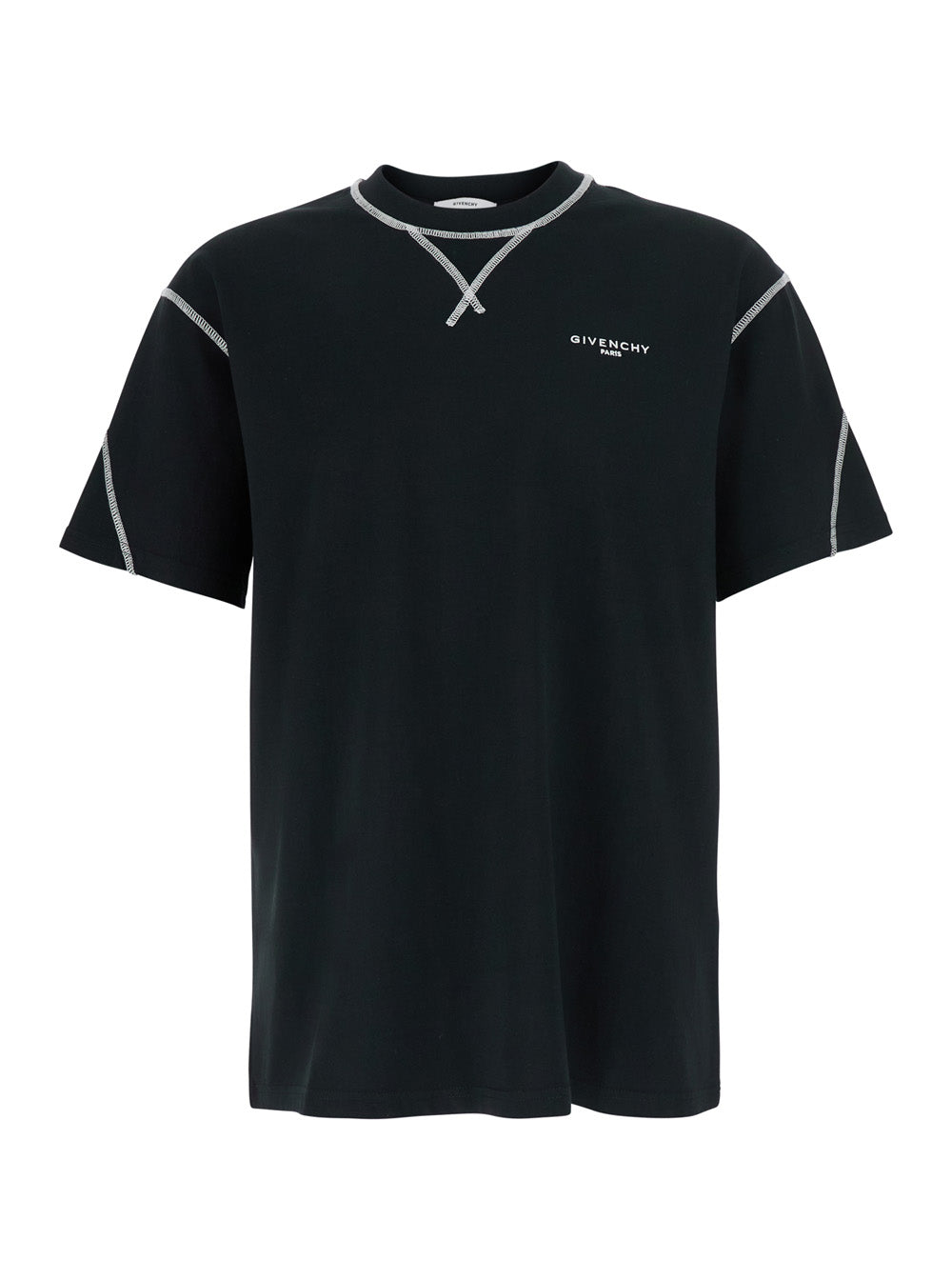 Givenchy Men Black T-Shirt With Logo On The Front In Cotton Men GIVENCHY