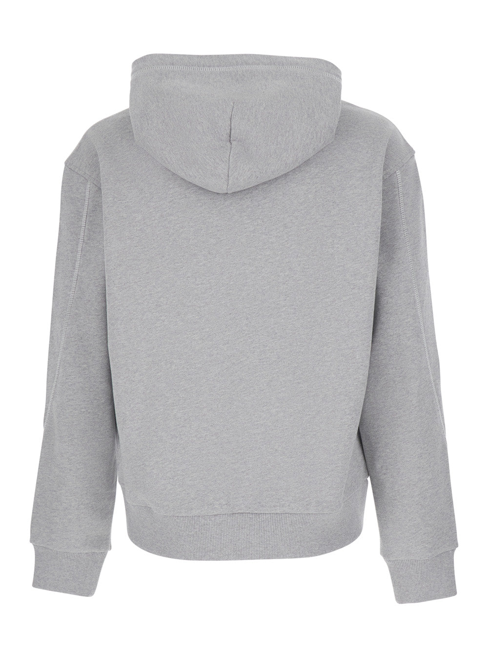 Givenchy Men Grey Hooded Sweatshirt With Logo Lettering Usl Front In Cotton Man GIVENCHY