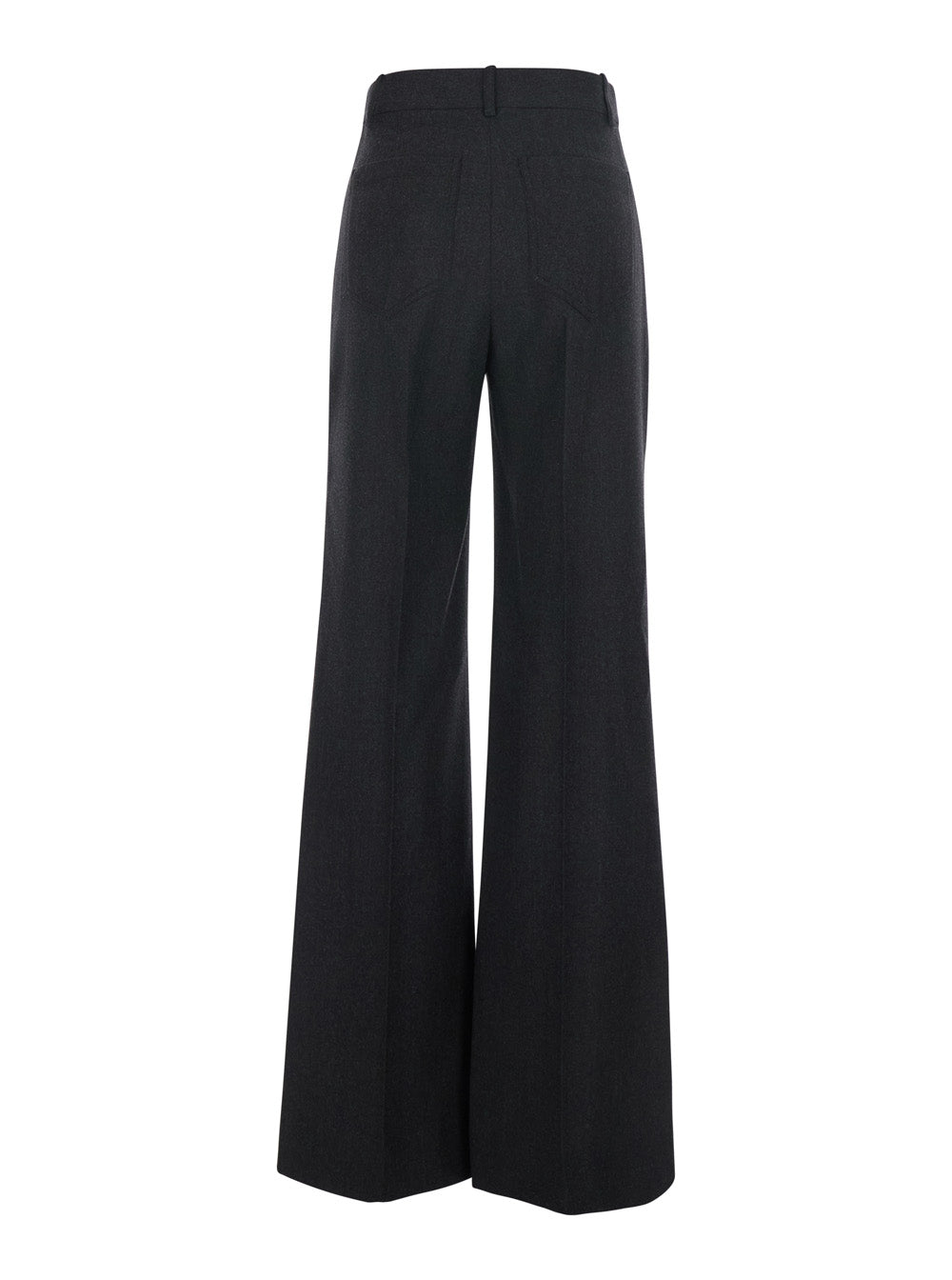 Victoria Beckham Women 'Alina' Grey Pants With Patch Pockets On The Front In Wool For Women VICTORIA BECKHAM