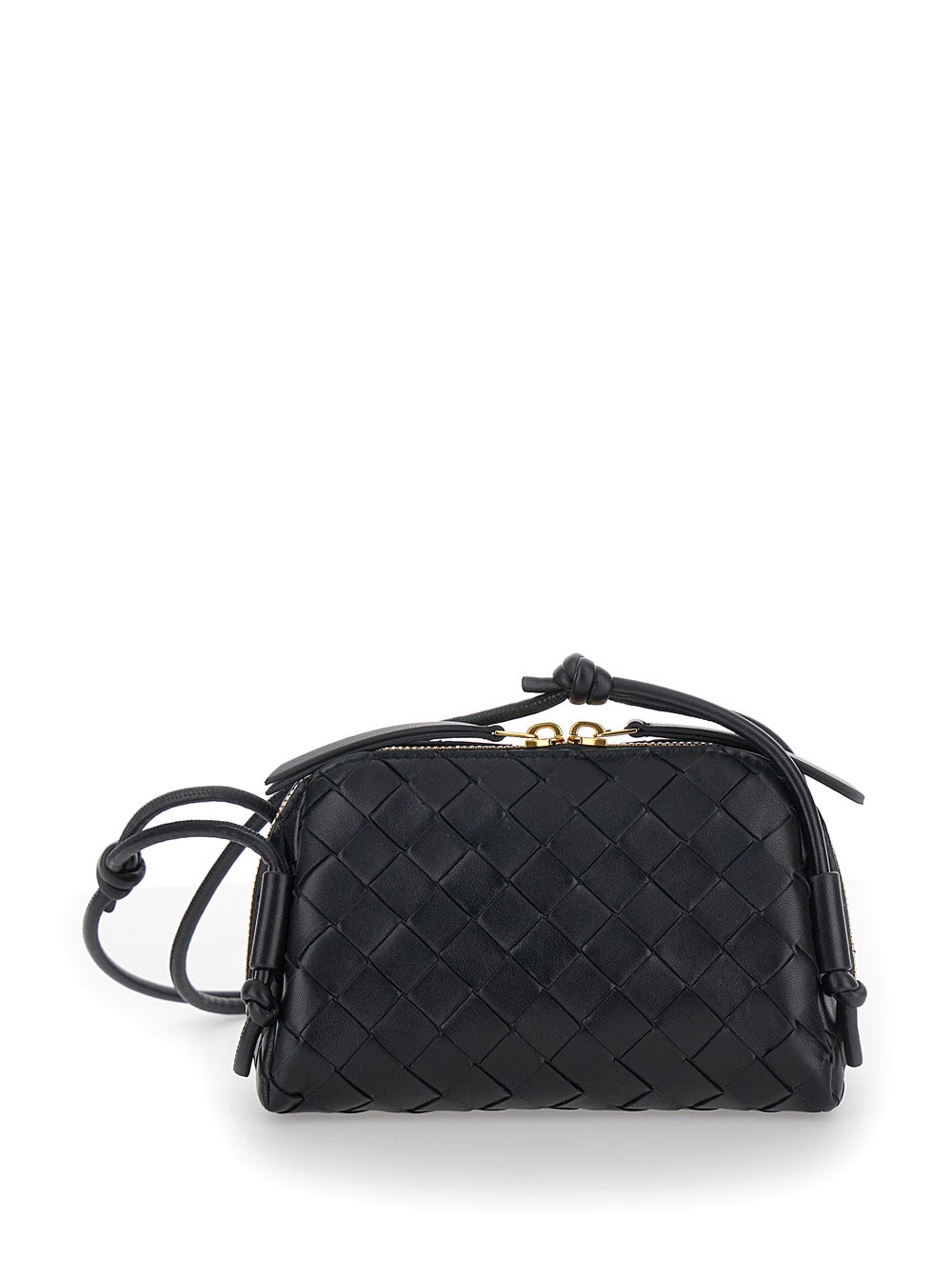 Bottega Veneta Women Crossbody Bag 'Concert' With Intreccio Motif In Black Leather For Women BOTTEGA VENETA