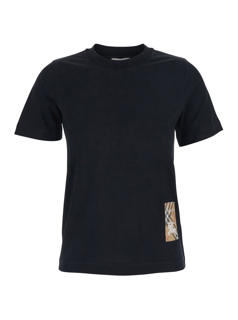 Burberry Women T-Shirt With Logo Application On The Front In Black Cotton For Women BURBERRY
