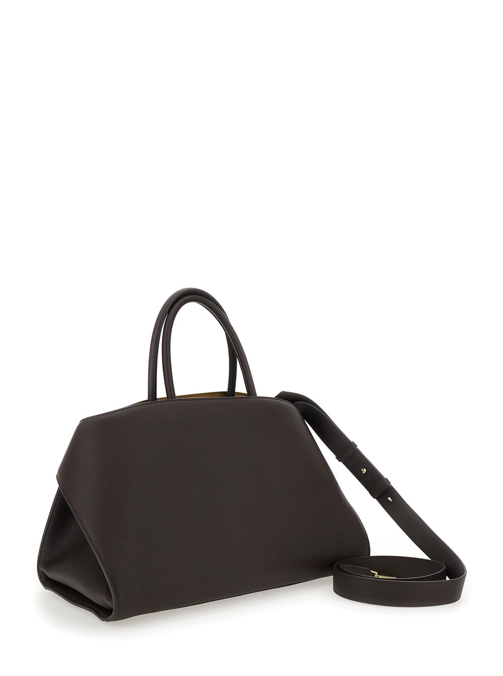 Ferragamo Women Handbag 'Hug Bicolor' With Logo And Gancini Buckles In Brown Leather For Women FERRAGAMO