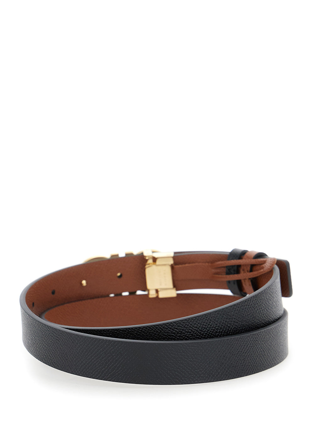 Ferragamo Women Reversible Belt With Gancini Buckle In Black Leather For Women FERRAGAMO