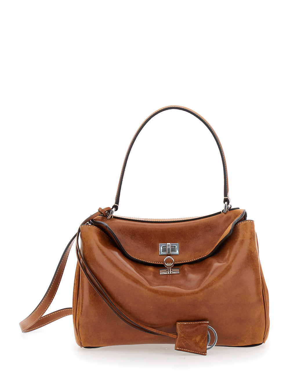 Balenciaga Women 'Rodeo' Brown Handbag With Adjustable And Removable Shoulder Strap And Turn-Lock Closure In Leather Woman