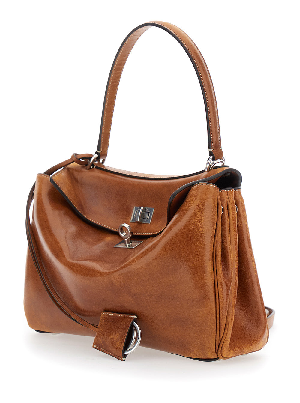 Balenciaga Women 'Rodeo' Brown Handbag With Adjustable And Removable Shoulder Strap And Turn-Lock Closure In Leather Woman