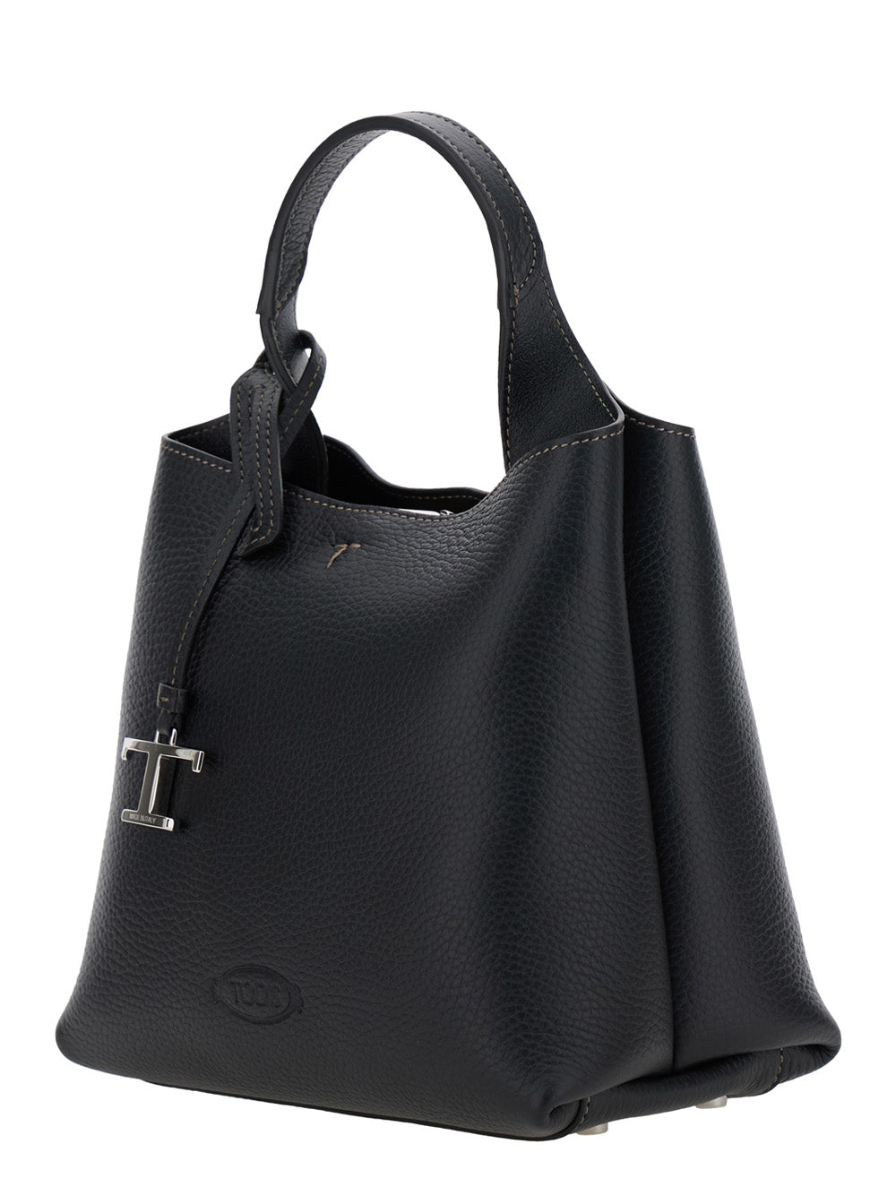 Tod's Women Handbag 'Apa Shop Monsp.Trac Pel T Pend Mini' With Handles And Shoulder Strap In Black Leather Woman