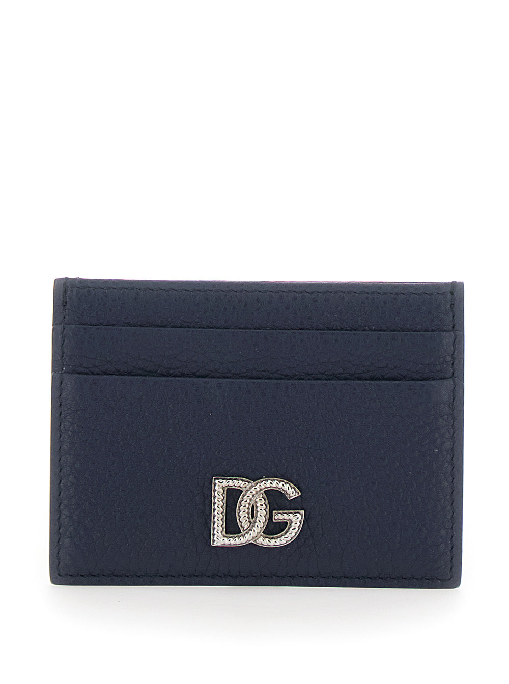 Dolce & Gabbana Men Blue Card Holder With Logo And Details In Leather For Men