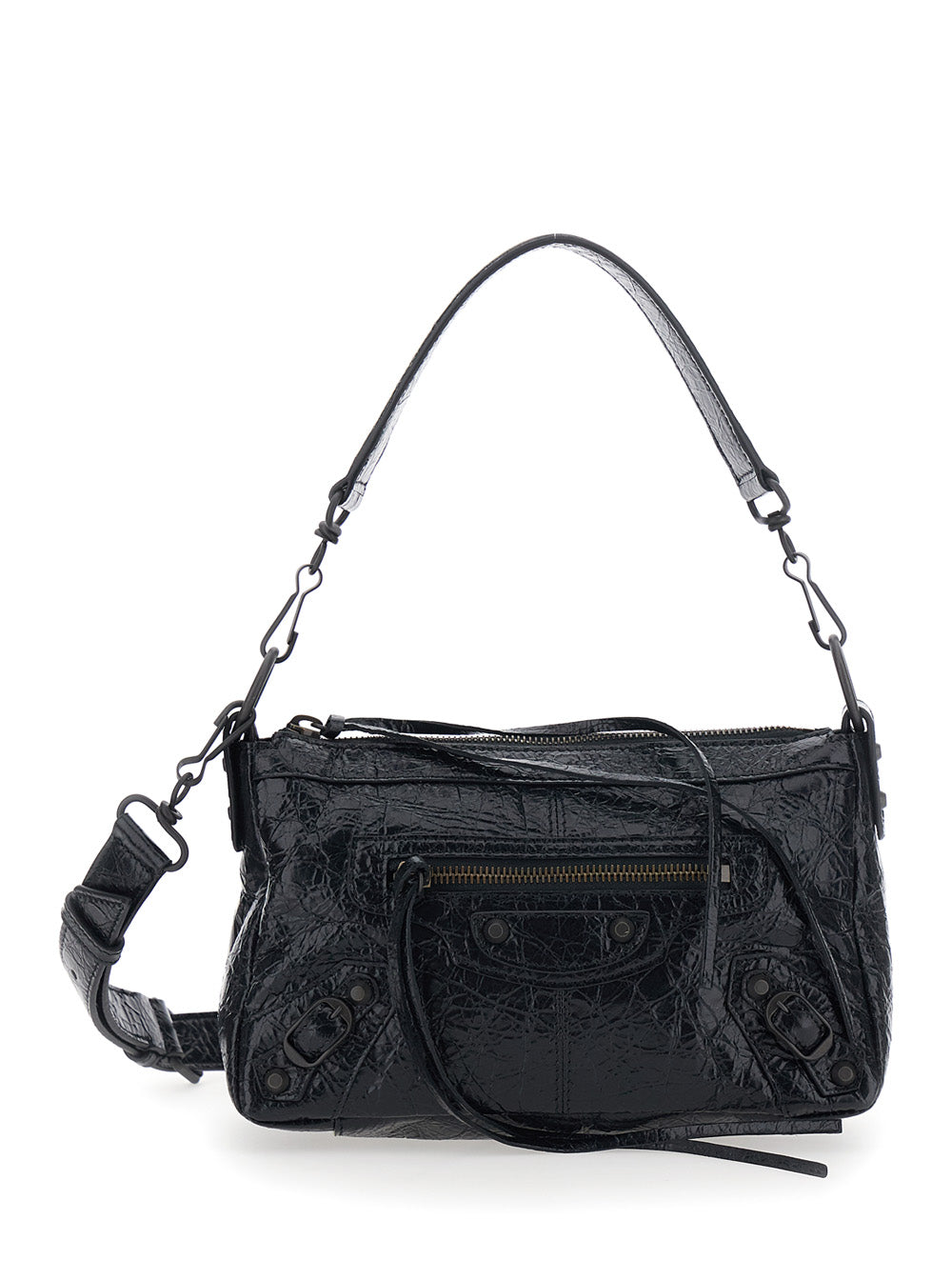 Balenciaga Women 'Le City Moto' Black Mini Shoulder Bag With Adjustable And Removable Strap In  Leather For Women BALENCIAGA
