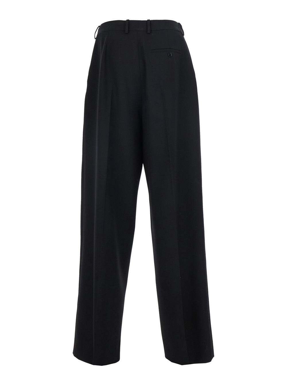 Balenciaga Men Black Pants With Button And Zip Closure At The Front In Wool For Men