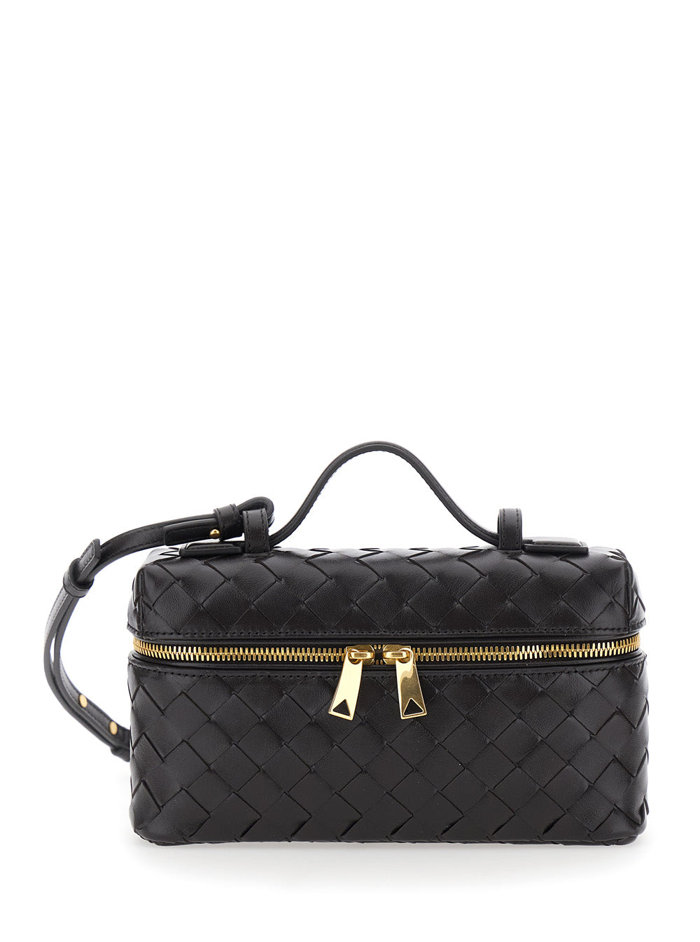 Bottega Veneta Women 'Bang Bang' Black Crossbody Bag With Adjustable And Removable Strap And Intreccio Motif In Suede For Women