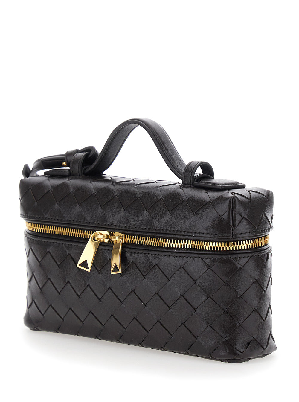 Bottega Veneta Women 'Bang Bang' Black Crossbody Bag With Adjustable And Removable Strap And Intreccio Motif In Suede For Women