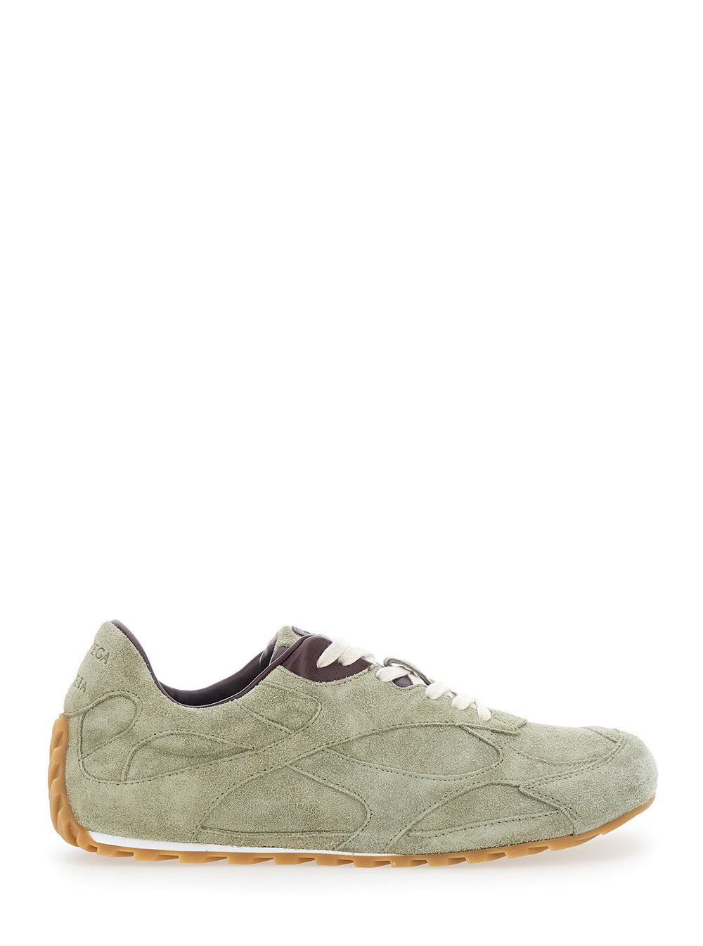 Bottega Veneta Women 'Orbit' Khaki Sneakers With Logo Lettering On The Back In Suede For Women