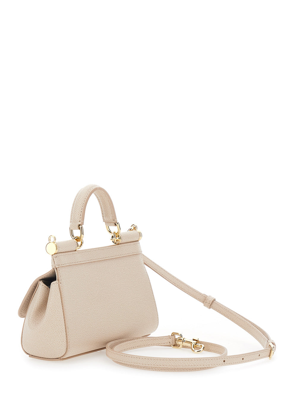 Dolce & Gabbana Women 'Sicily' Pink Handbag With Adjustable And Removable Shoulder Strap And Logo Plate On The Front In Leather For Women DOLCE & GABBANA