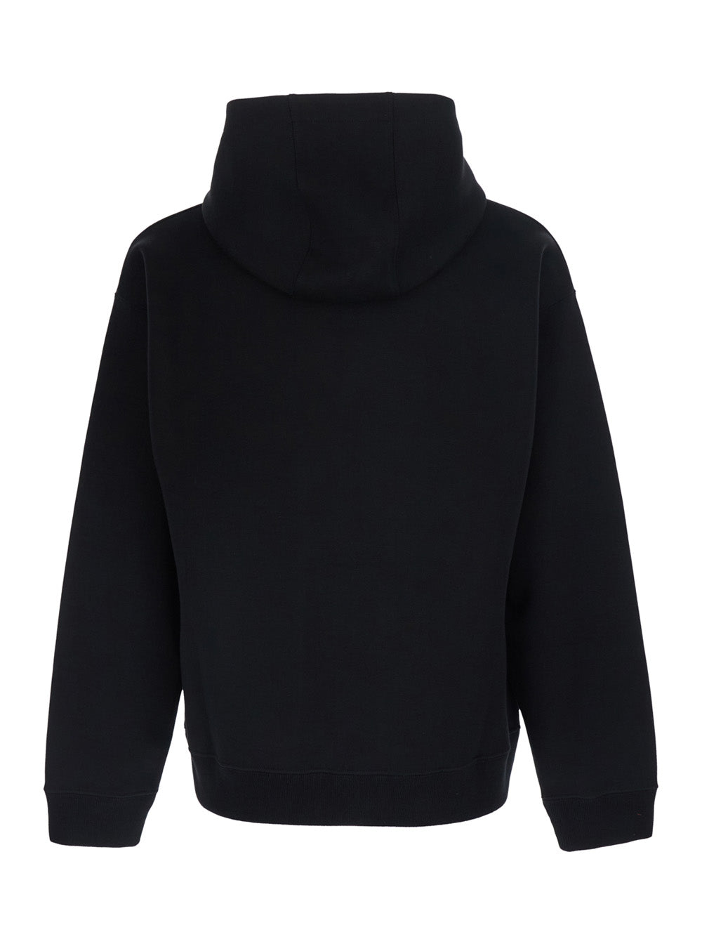 Fendi Men Black Hoodie With Fixed Hood And Ff Embroidery On The Front In Cotton For Men