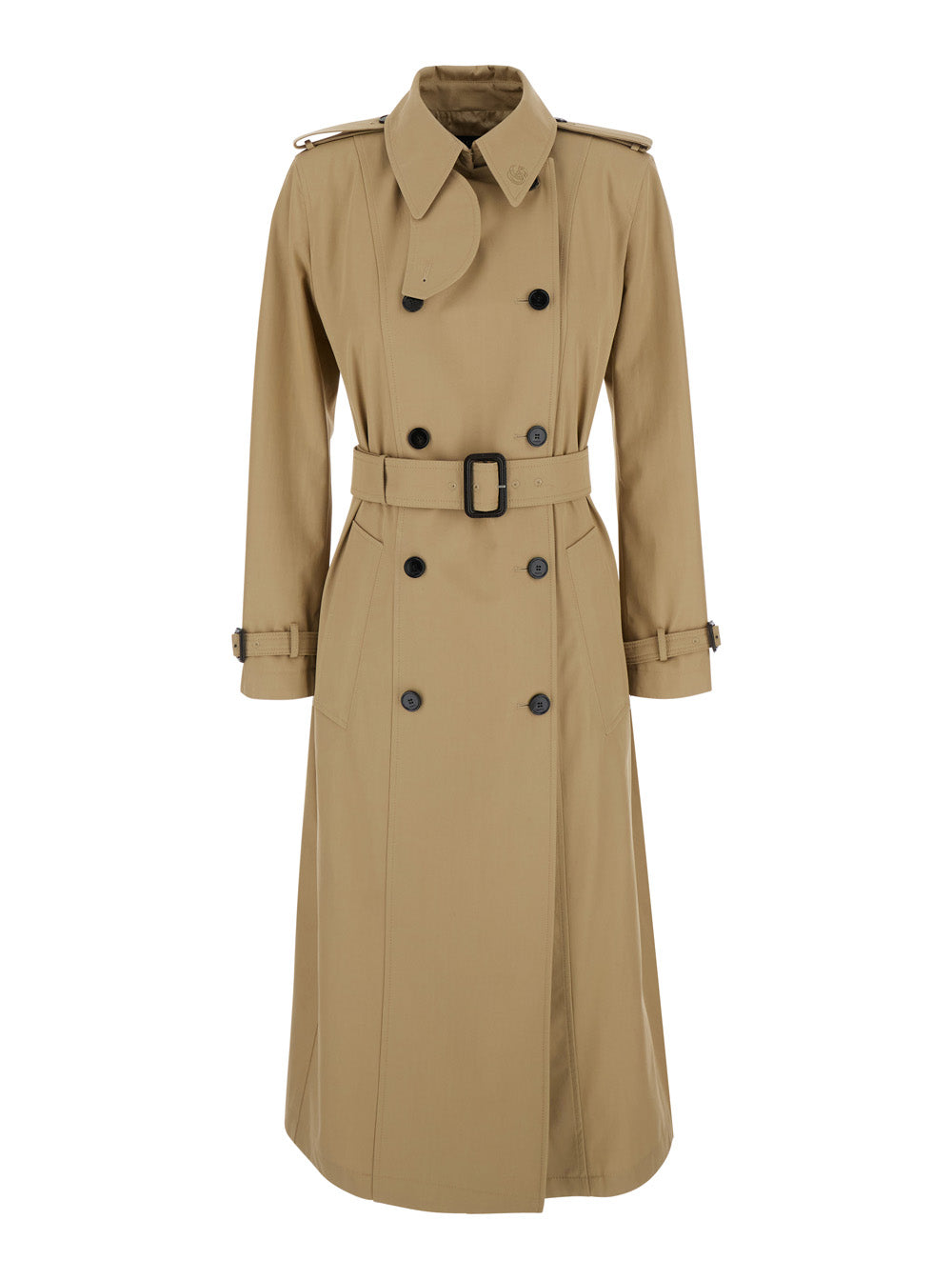 Gucci Women Beige Trench Coat With Adjustable Belt At The Front In Cotton For Women