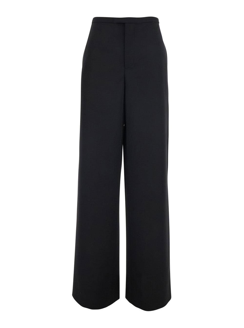 Gucci Women Black Pants With Two Welt Pockets On The Back In Wool For Women