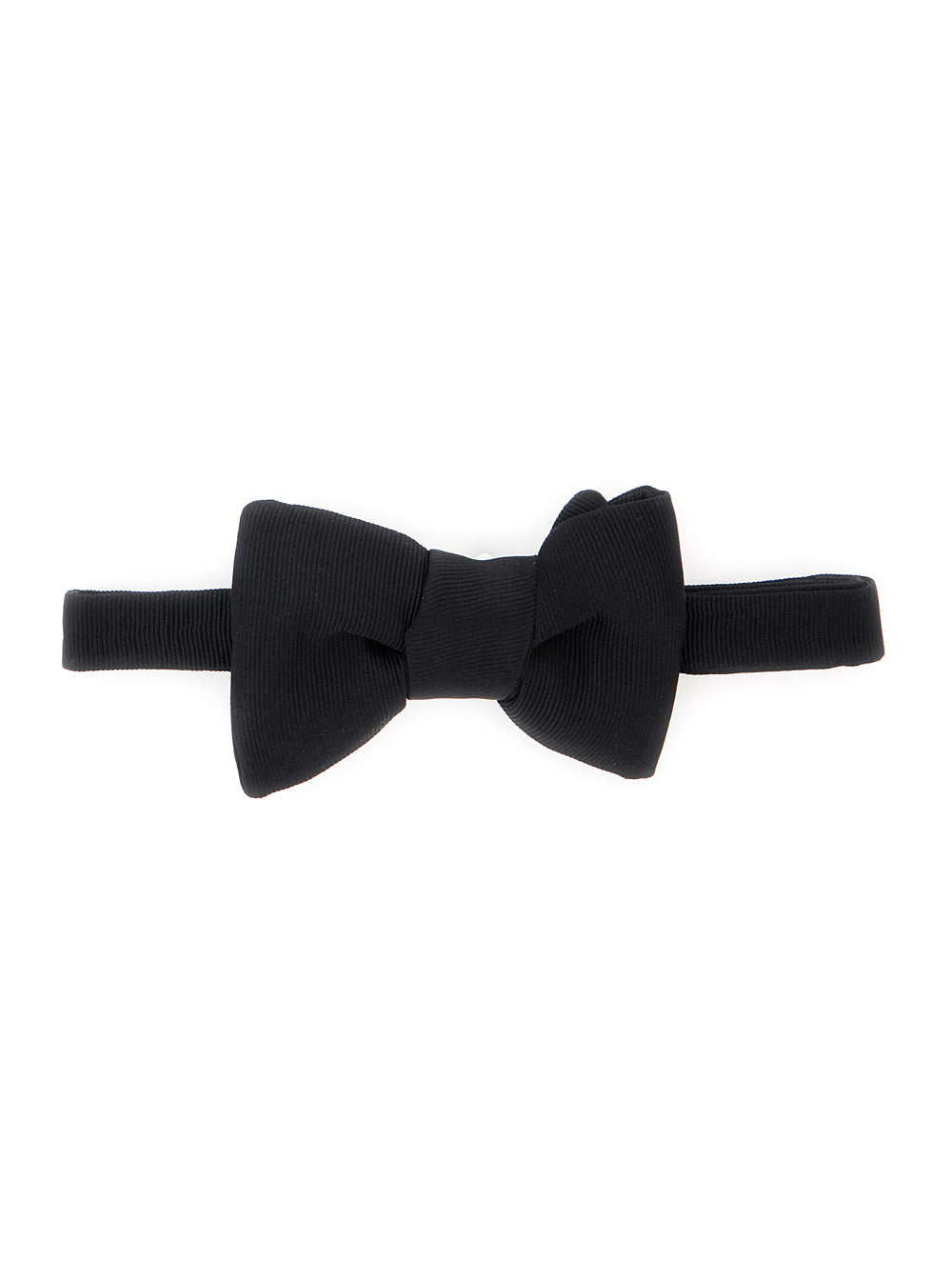 Tom Ford Men Black Bow Tie With Back Closure In Silk For Men