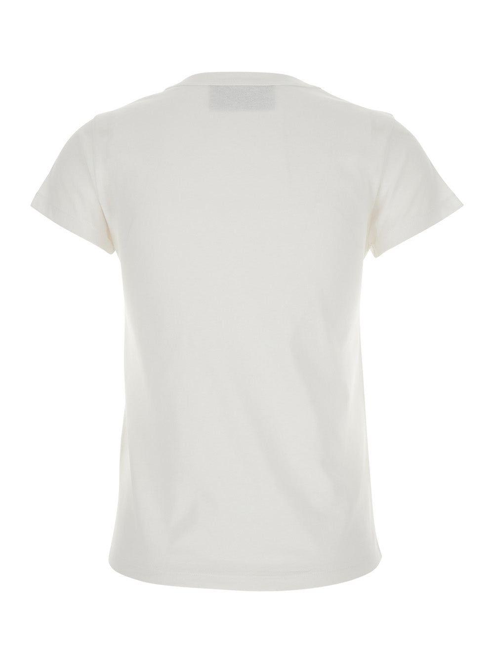 Valentino Women White Crew Neck T-Shirt With Maxi Logo Lettering On The Front In Cotton For Women