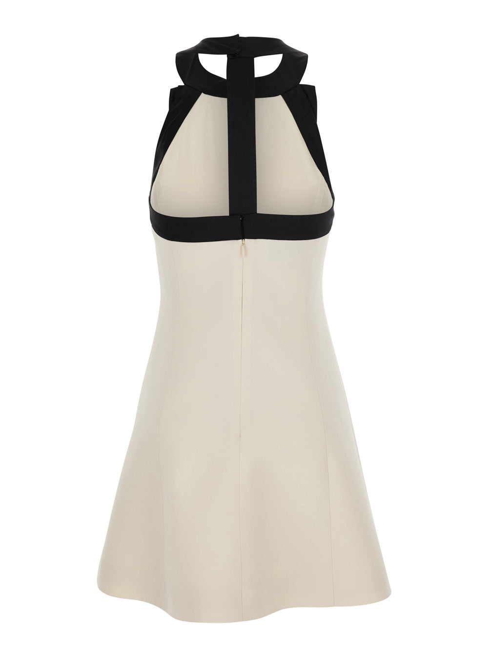Valentino Women White Mini Sleeveless Dress With Halterneck In Wool And Silk Blend For Women