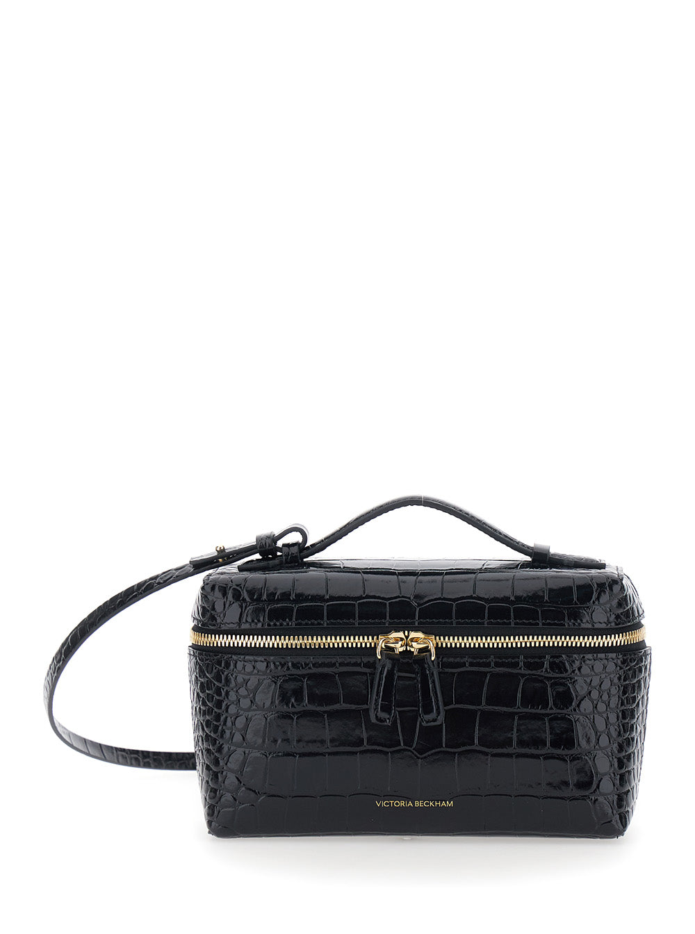 Victoria Beckham Women Black Crossbody Bag With Logo Lettering On The Front And Adjustable And Removable Strap In Leather For Women VICTORIA BECKHAM